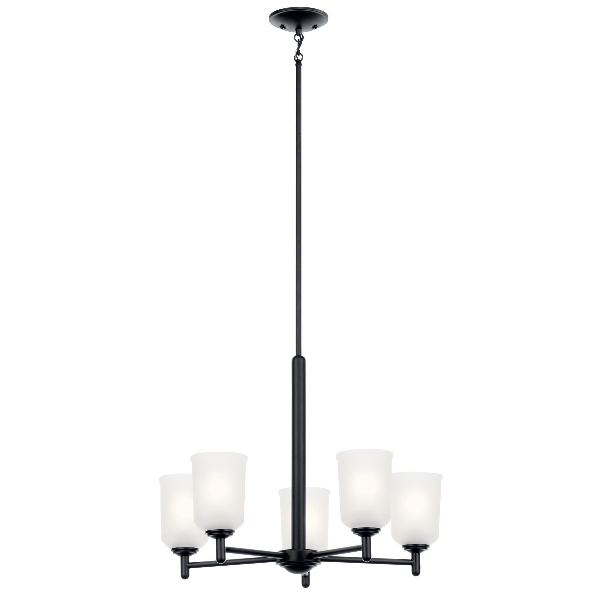 Shown in Black finish and Satin Etched glass