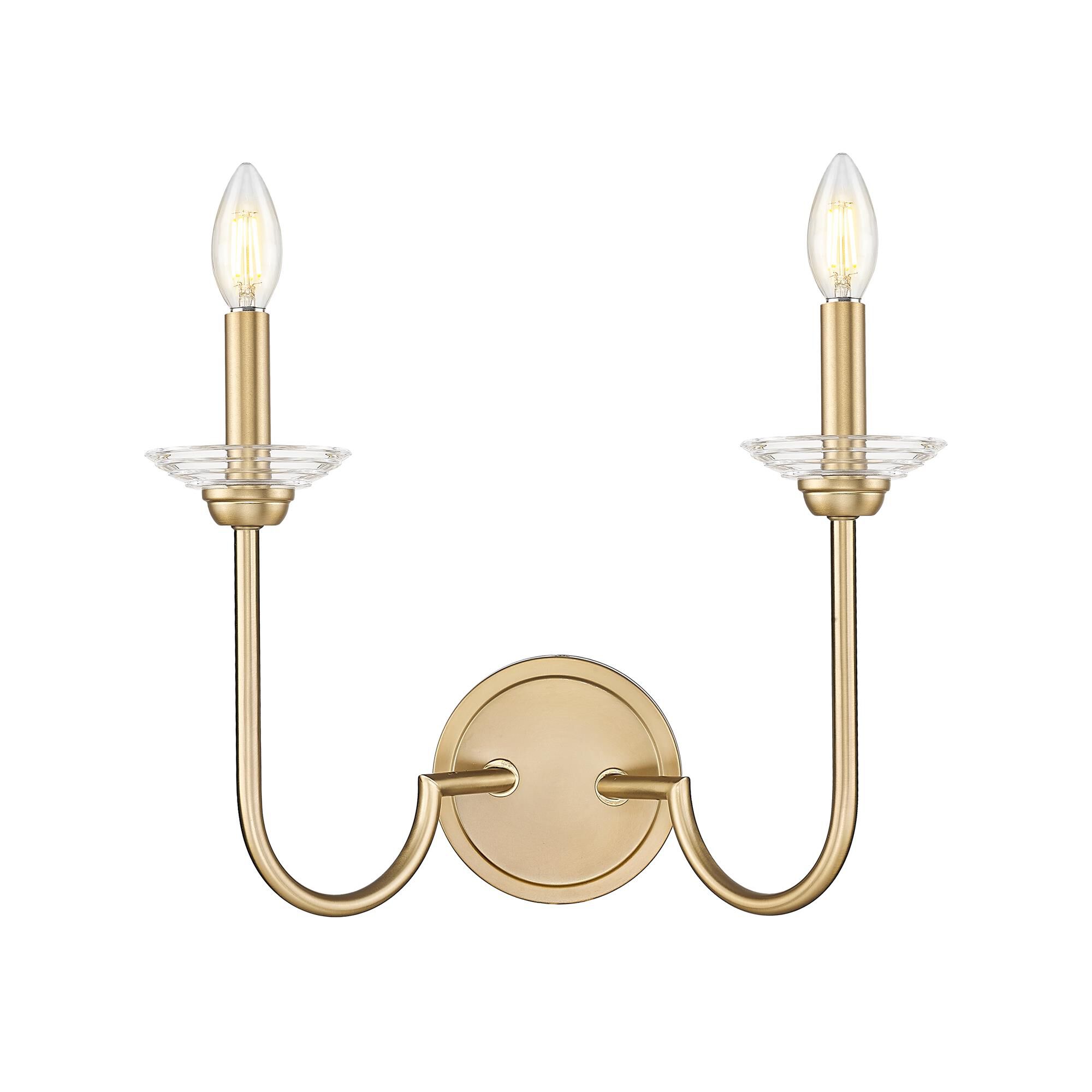 Shown in Modern Gold finish and Clear Ribbed glass and Clear Ribbed shade