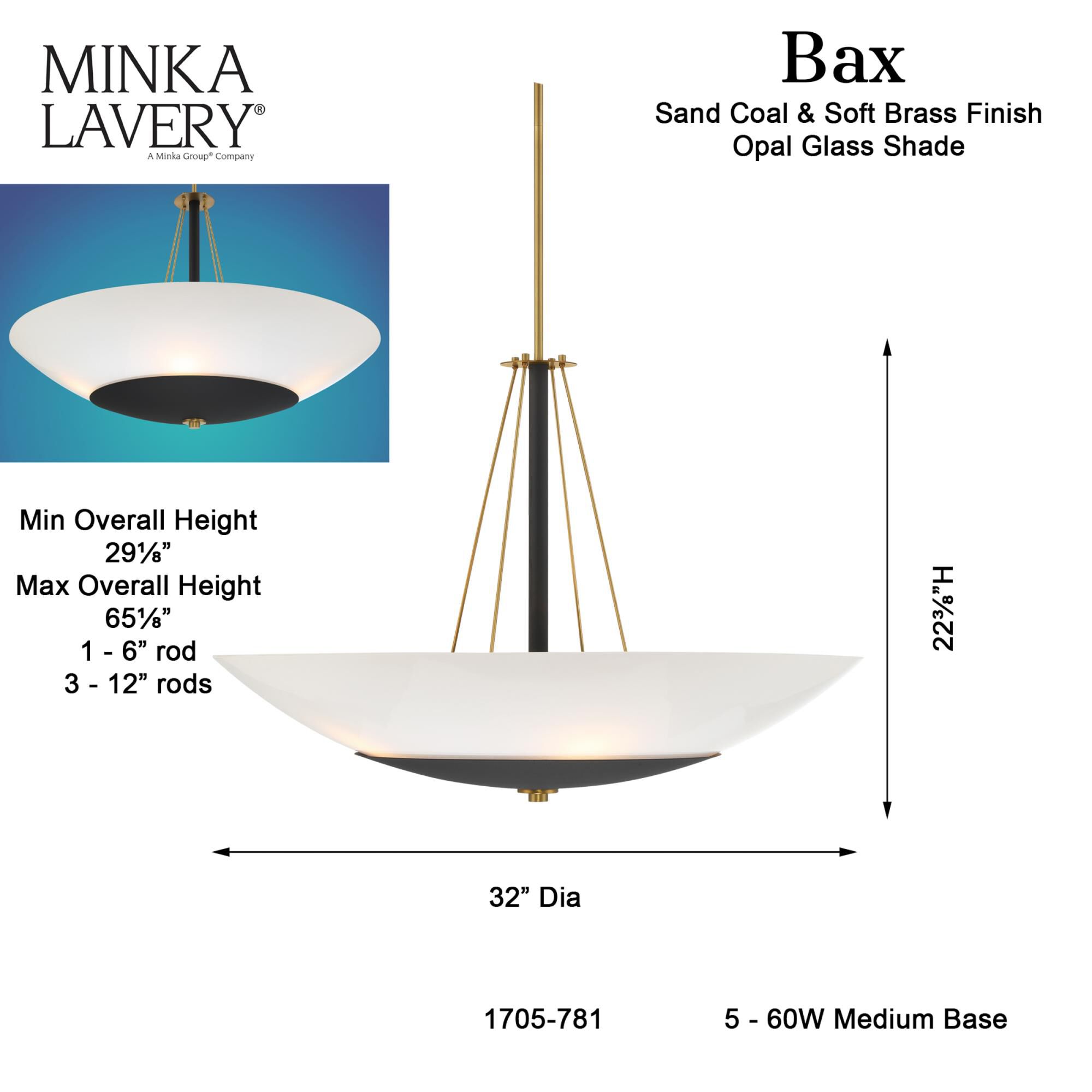 Bax 32 Inch Large Pendant by Minka Lavery