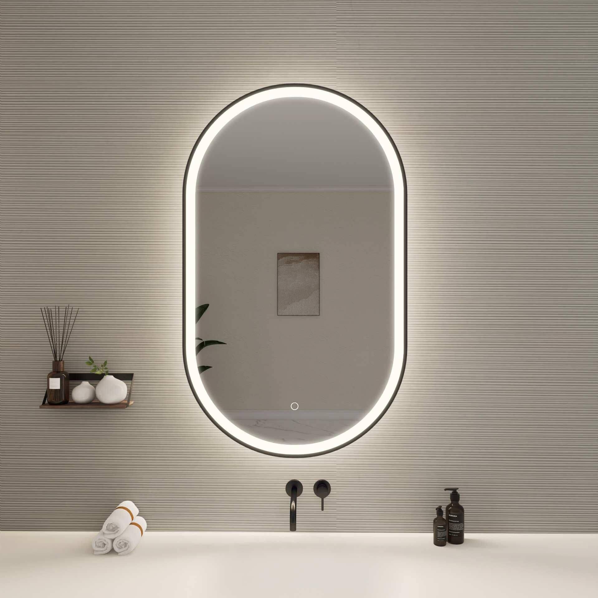 Harmoni 40 Inch Oval LED Lighted Mirror by Elegant Decor