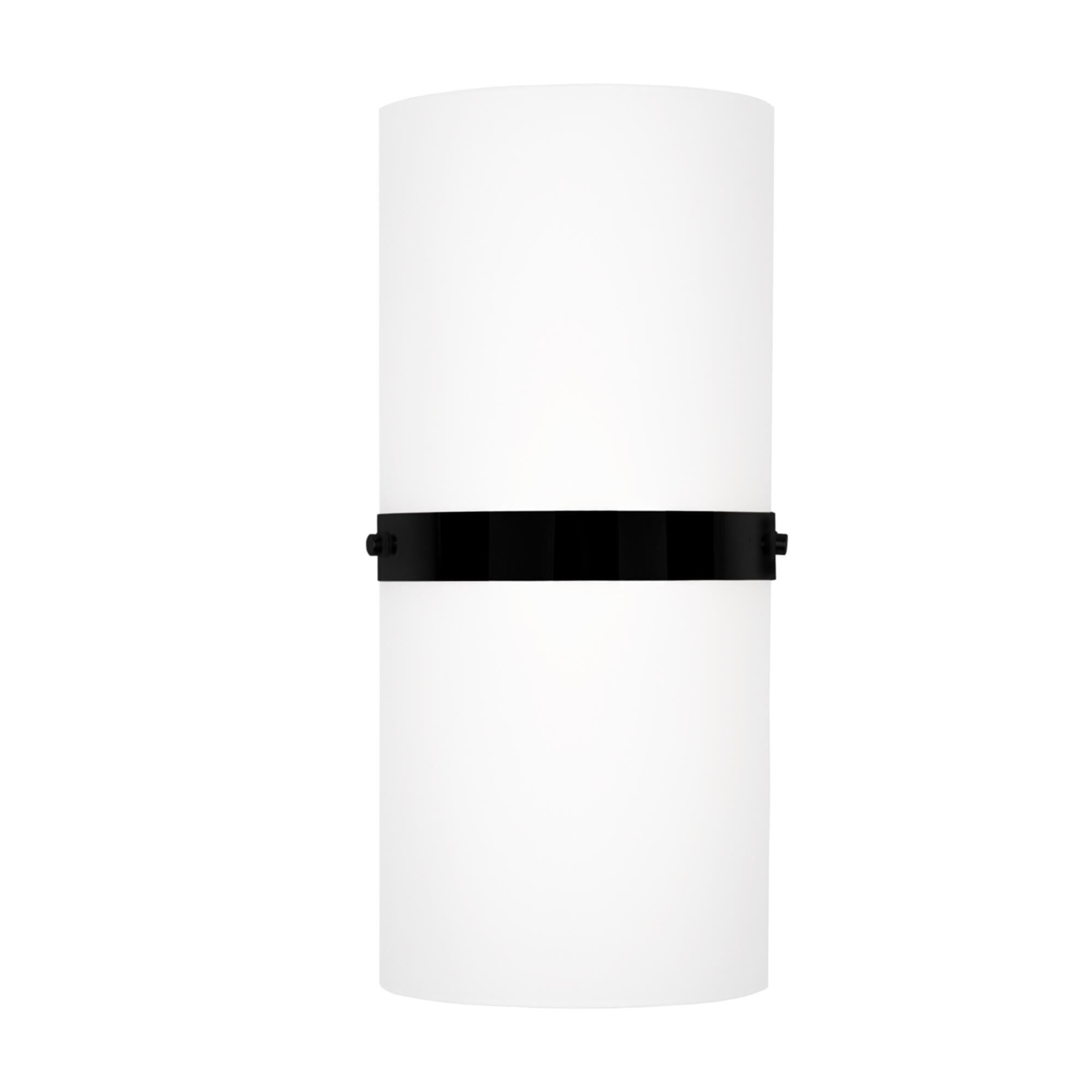 Shown in Black finish and White Opal glass