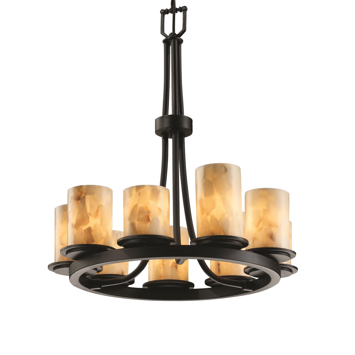 Alabaster Rocks! 23 Inch 9 Light Chandelier by Justice Design Group