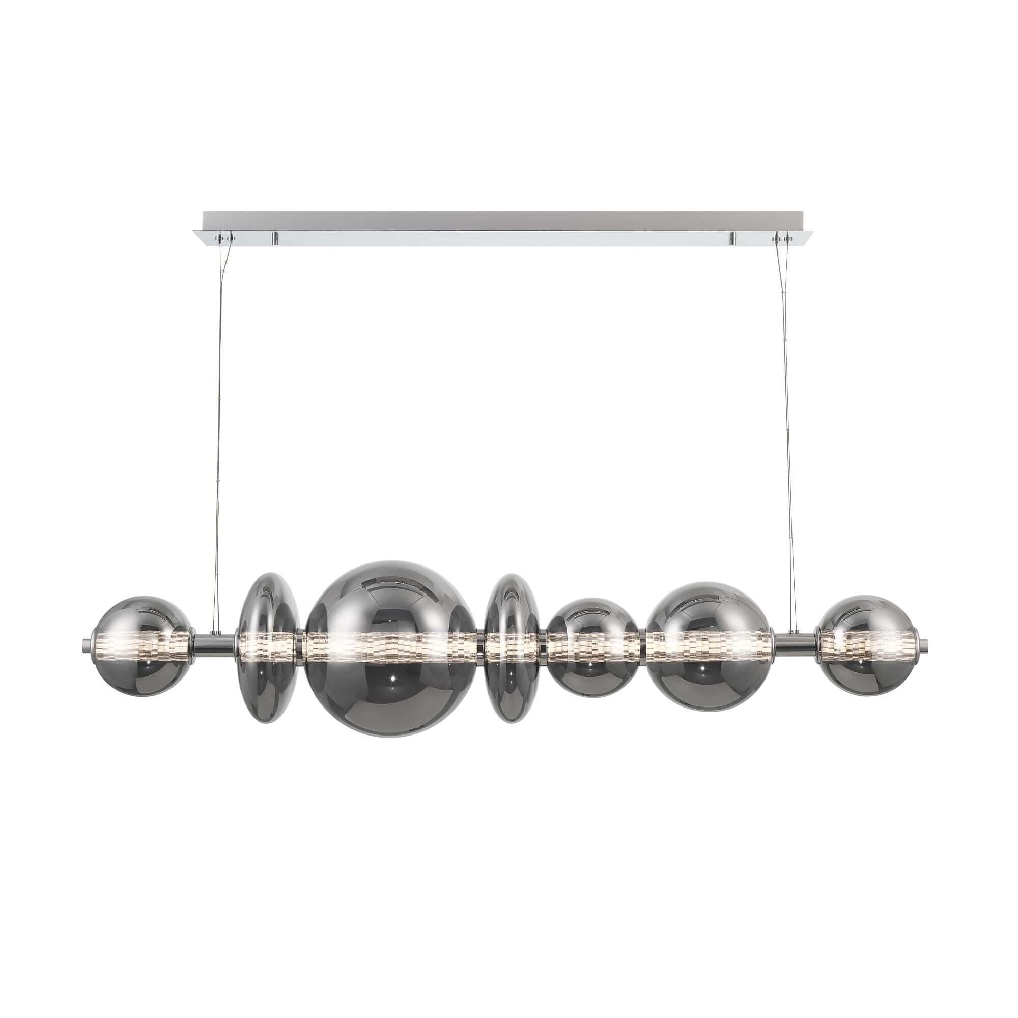 Shown in Chrome finish and Smoke glass