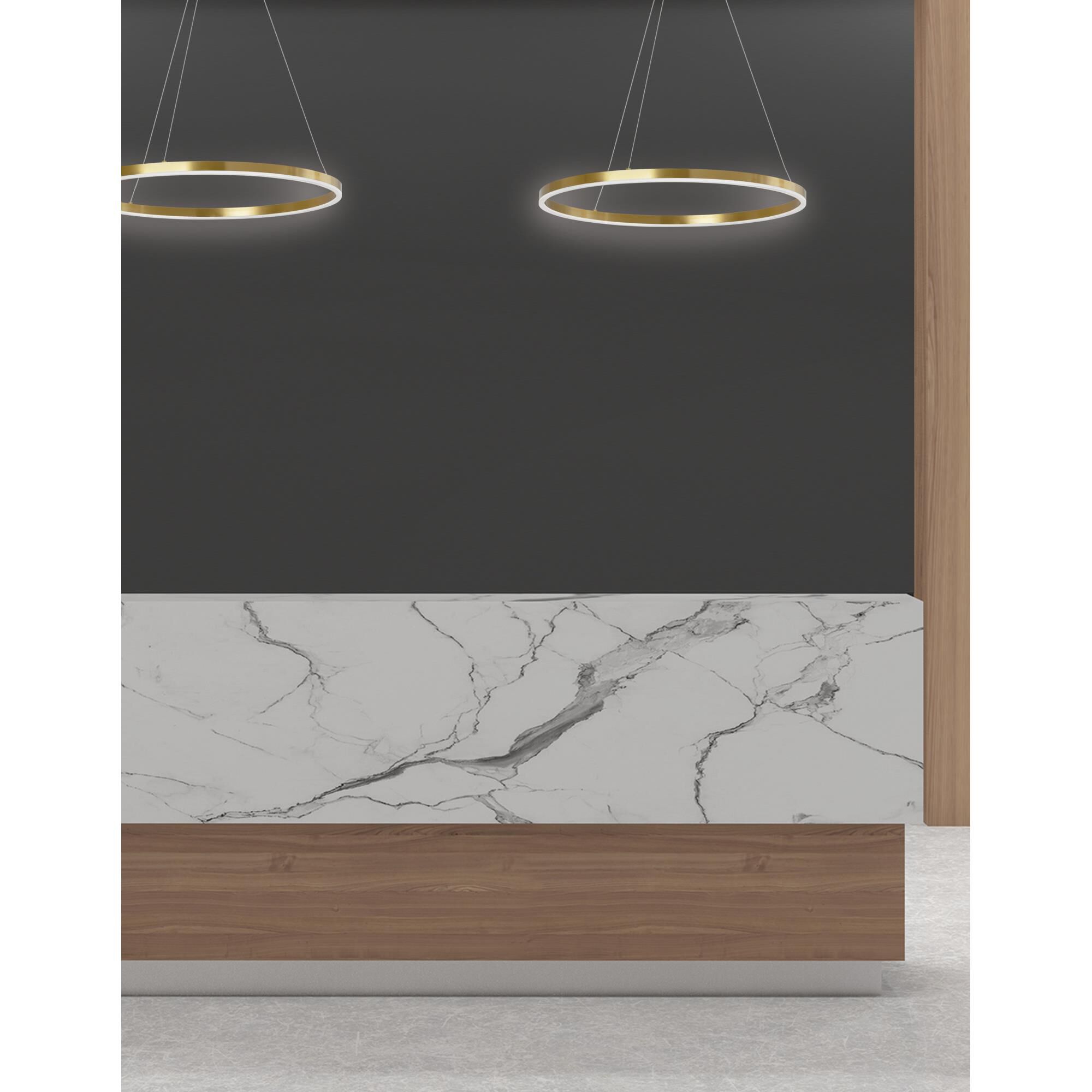 Shown in Aged Brass finish and White shade