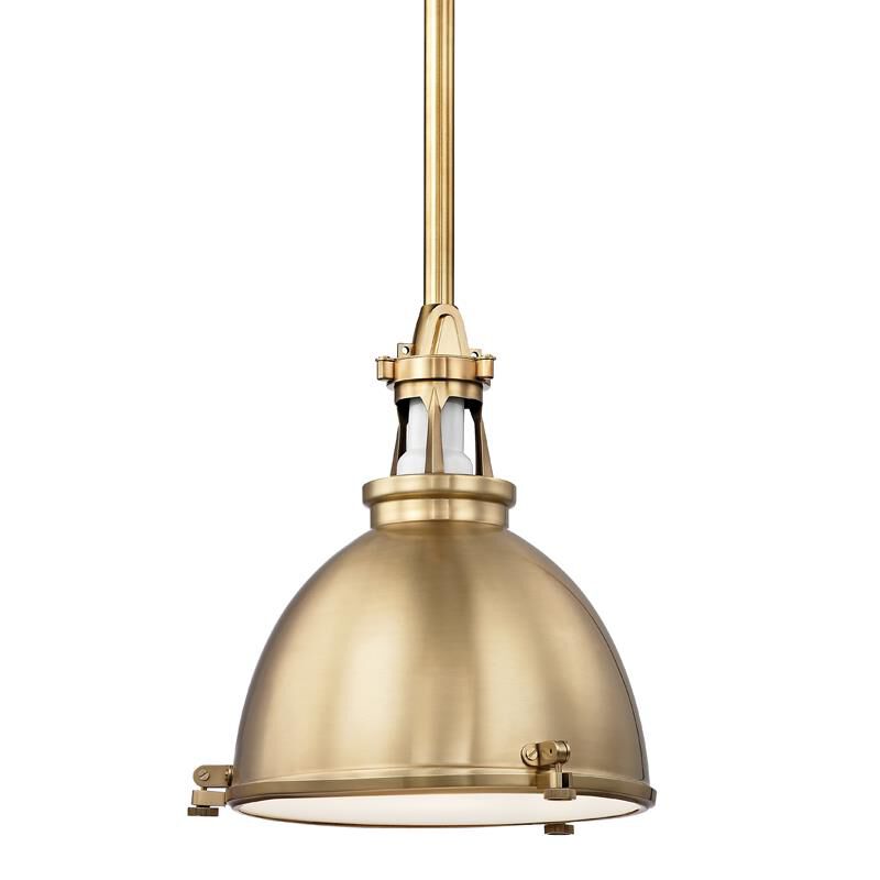 Shown in Aged Brass finish and Aged Brass shade