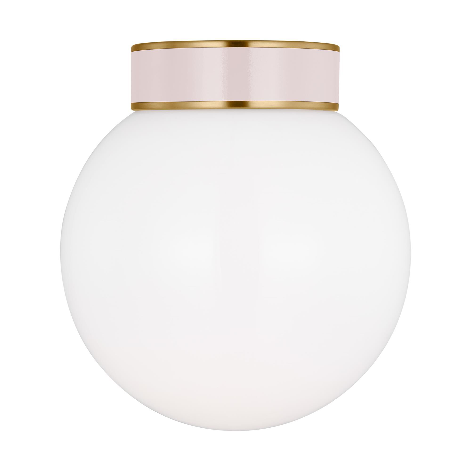 Shown in Burnished Brass finish and Milk Glass shade