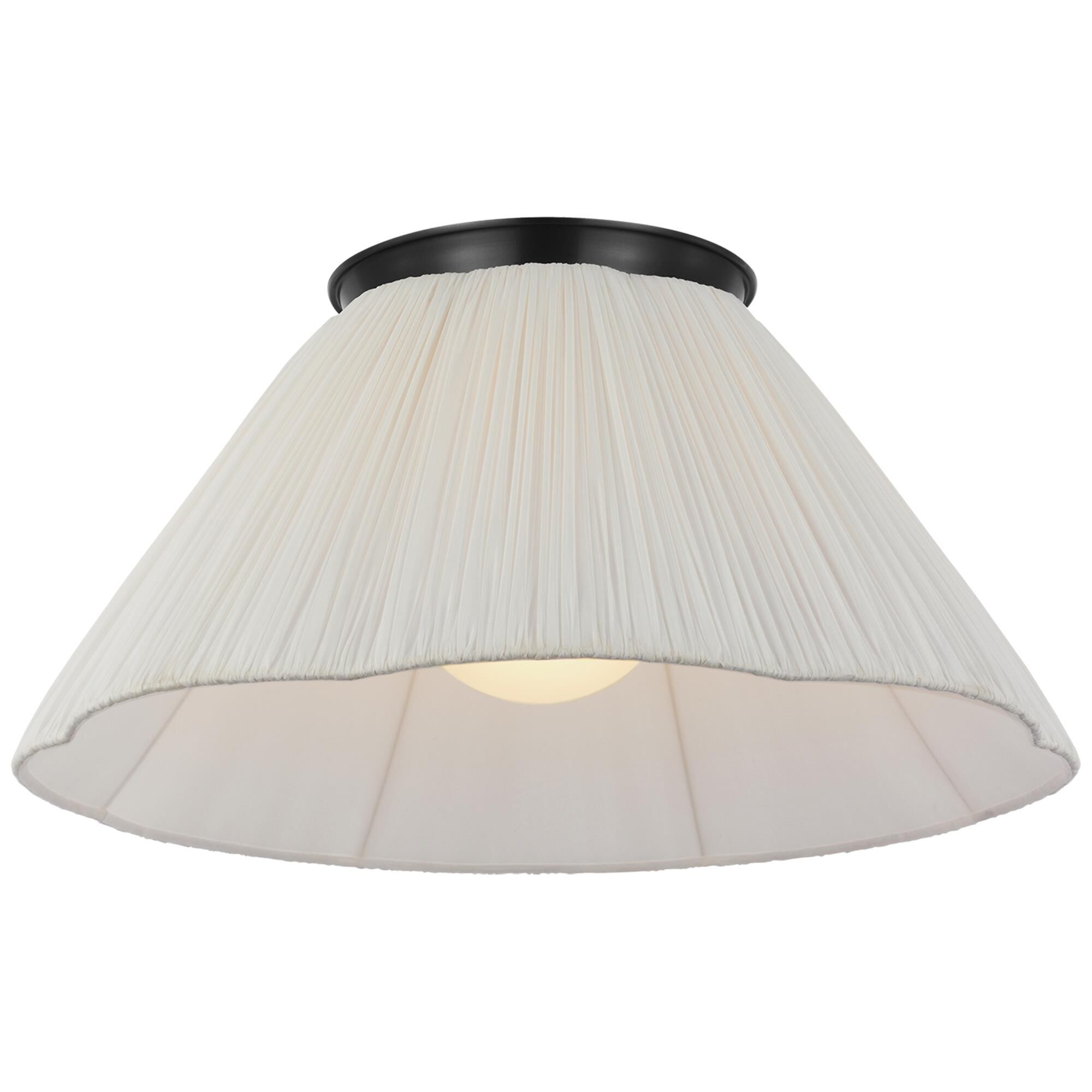 Shown in Bronze finish and Scalloped Silk Pleated shade