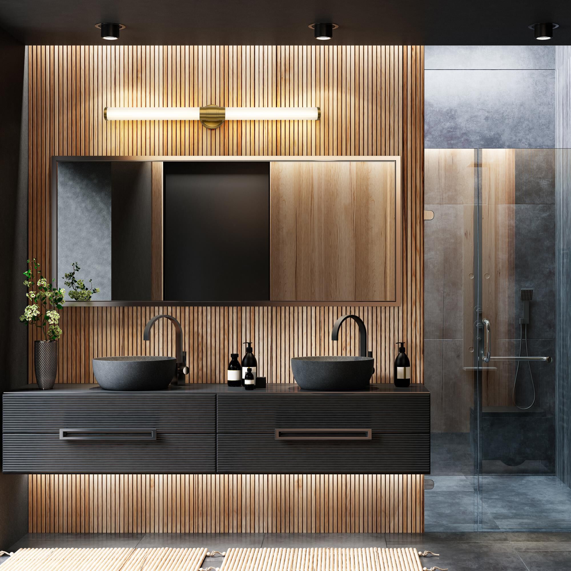 Shown in Modern Gold finish and Opal White glass and Opal White shade