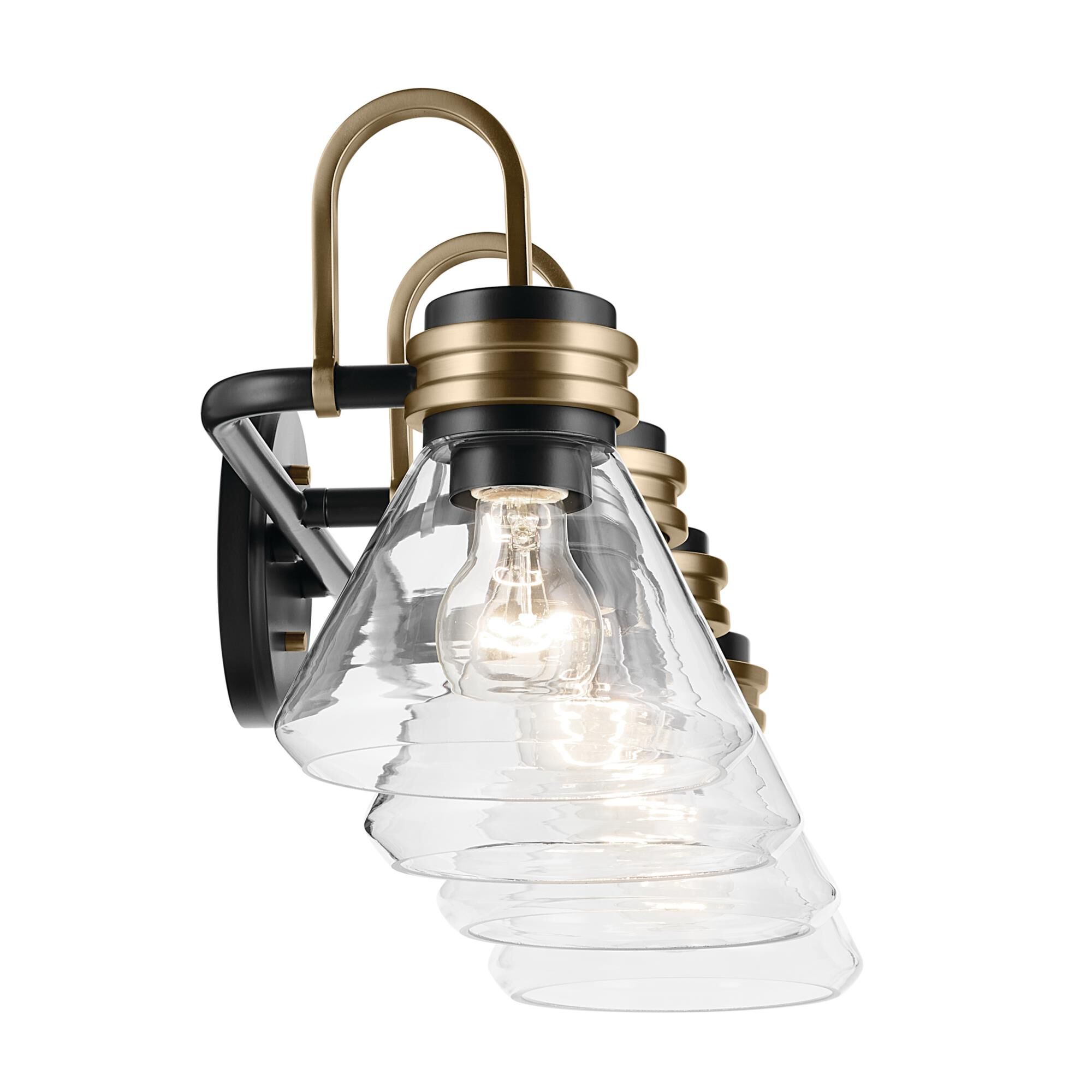 Shown in Black finish and Clear glass