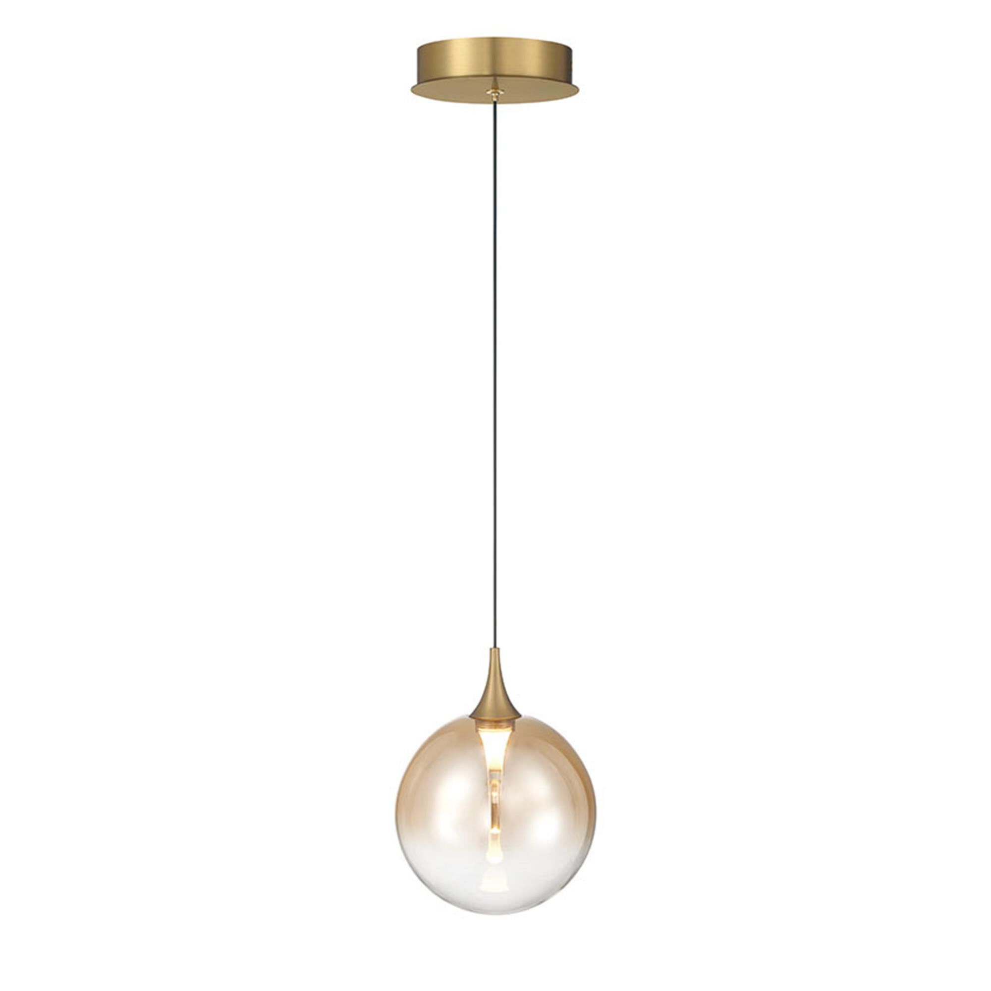 Shown in Gold finish and Amber glass