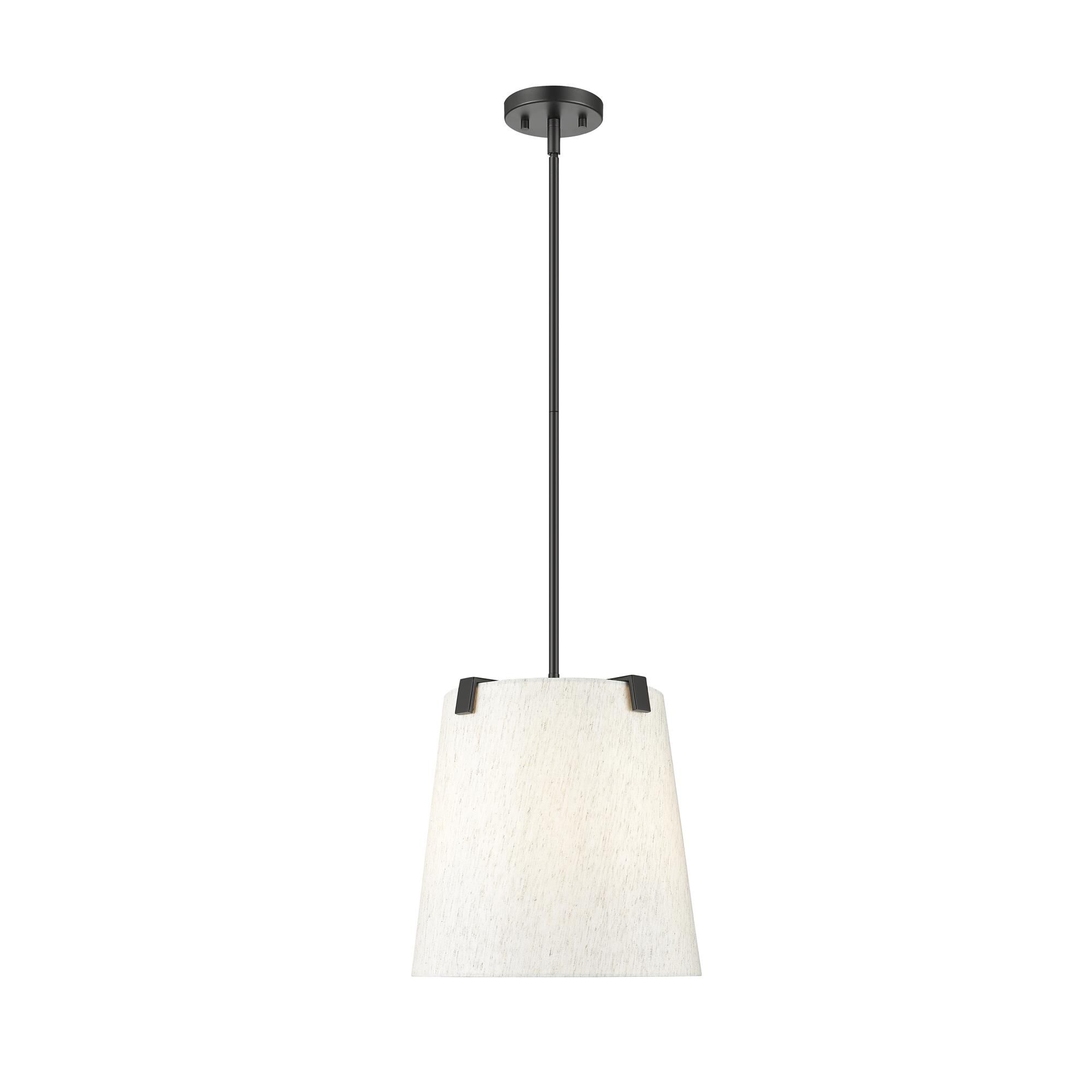 Shown in Matte Black finish and Cream glass and Cream shade
