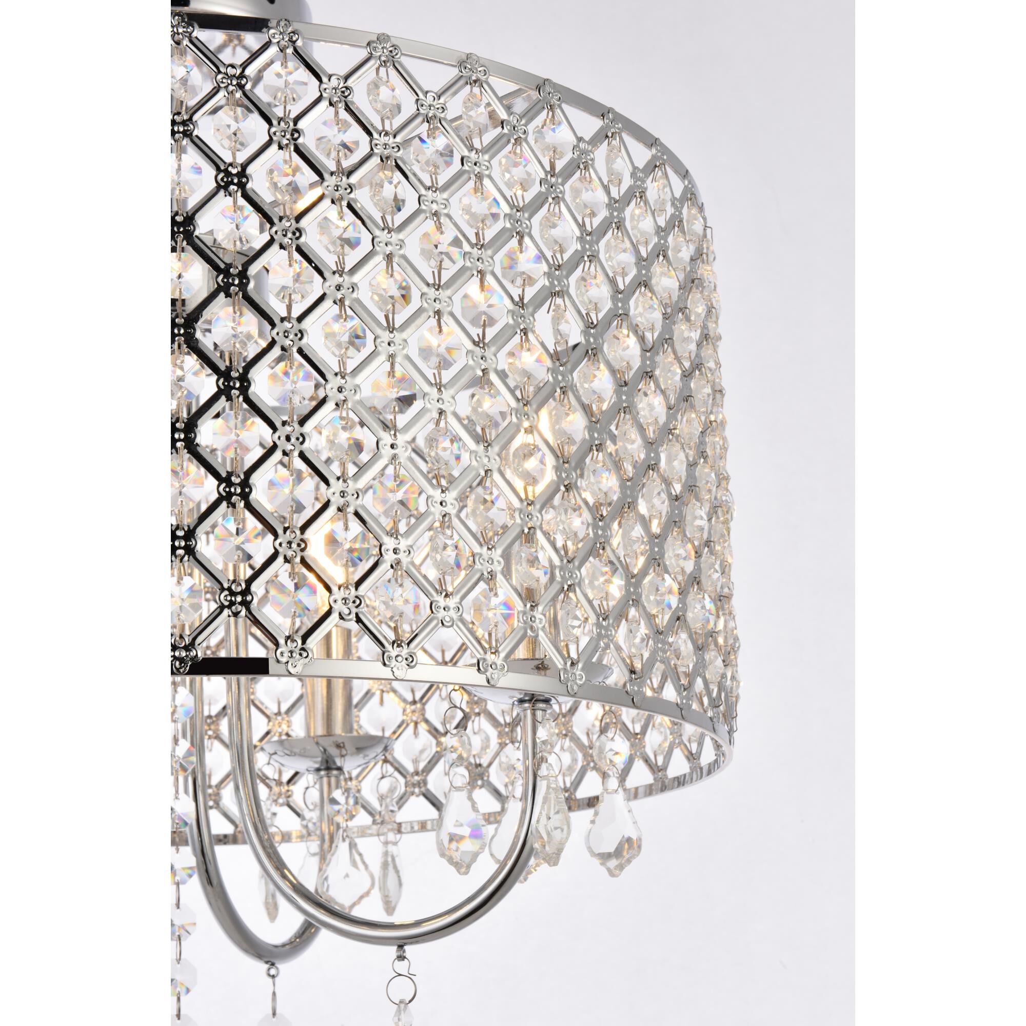 Elise 17 Inch 4 Light Semi Flush Mount by Elegant Lighting