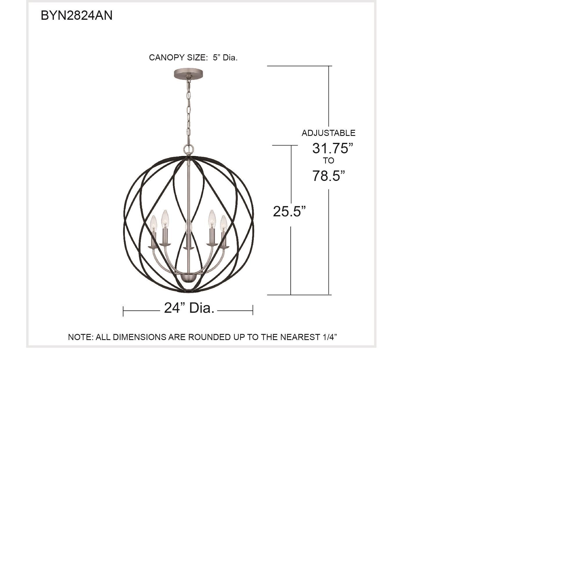 Bryn 24 Inch Large Pendant by Quoizel