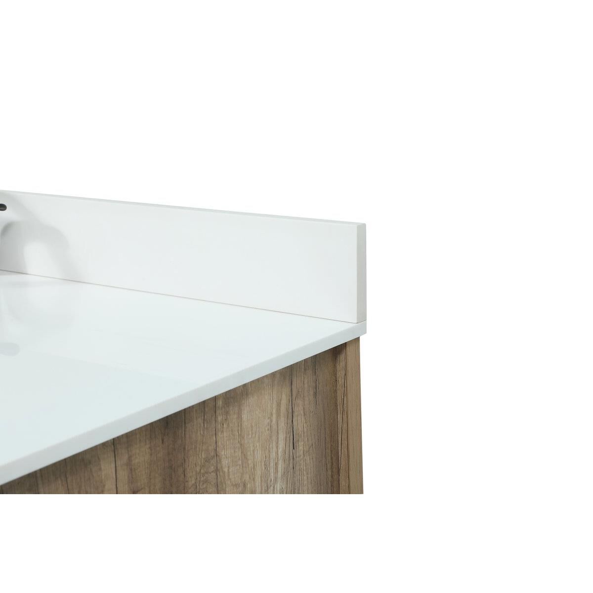 Shown in Natural Oak finish and With Backsplash accent