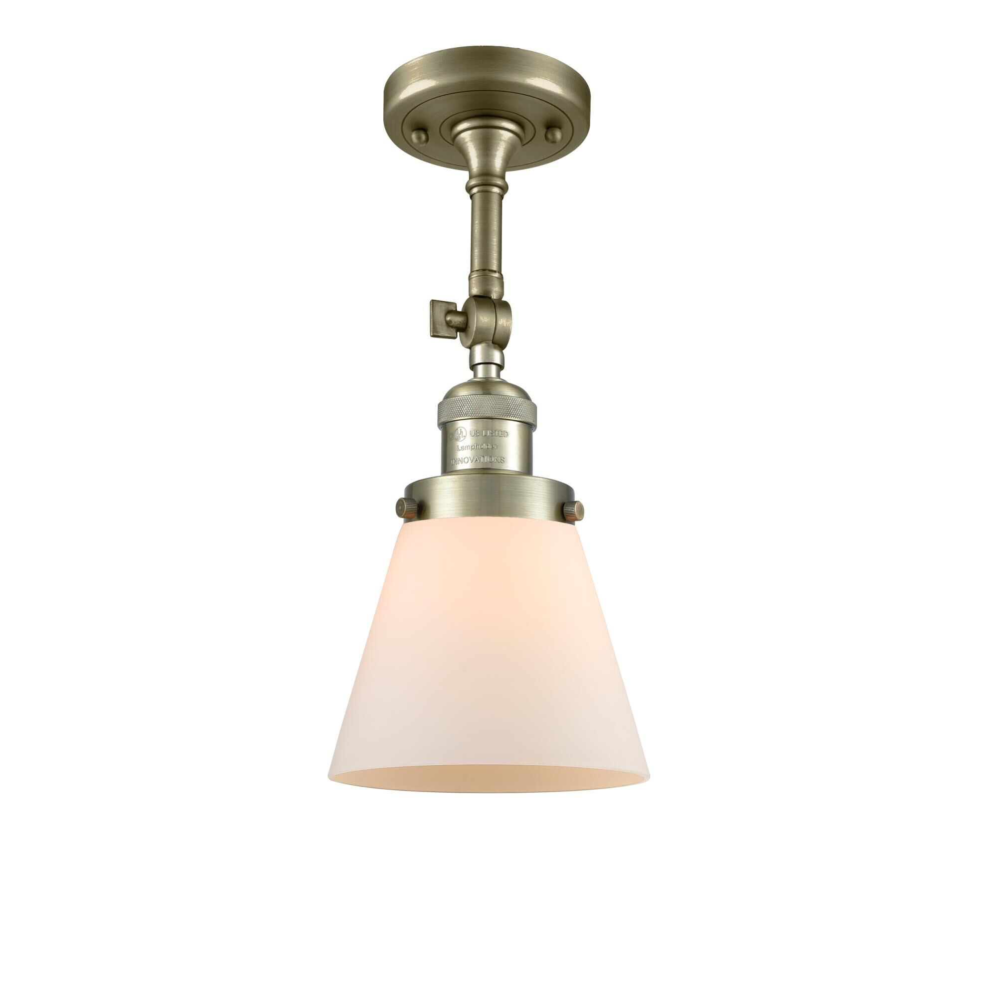 Bruno Marashlian Small Cone 6 Inch 1 Light Semi Flush Mount by Innovations Lighting