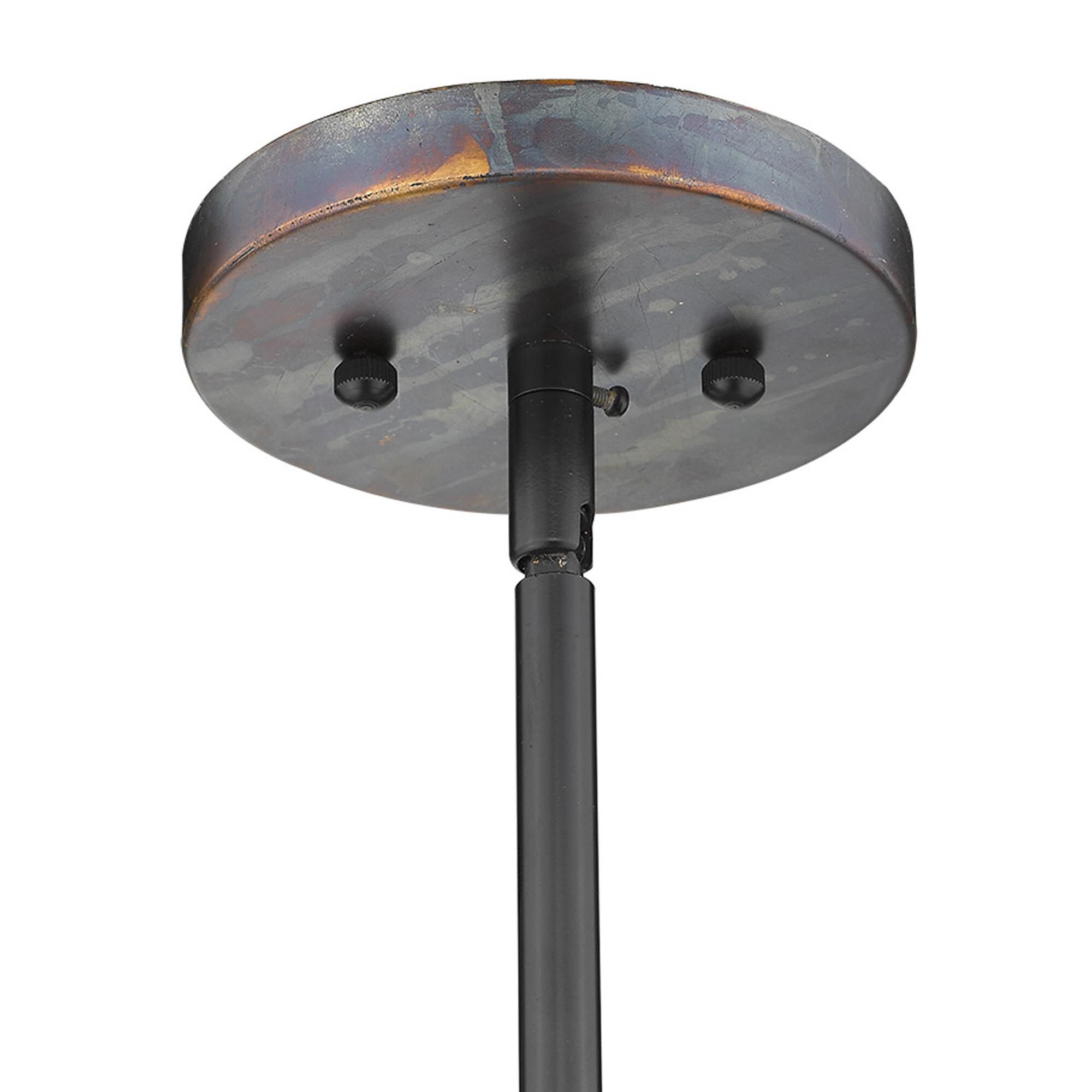 Shown in Bronze Patina finish and Bronze Patina glass and Bronze Patina, Metal Drum shade