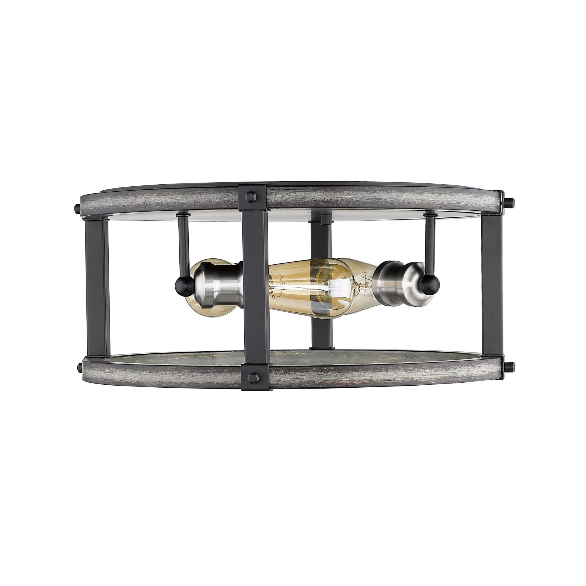 Shown in Ashen Barnboard finish and --- glass and --- shade