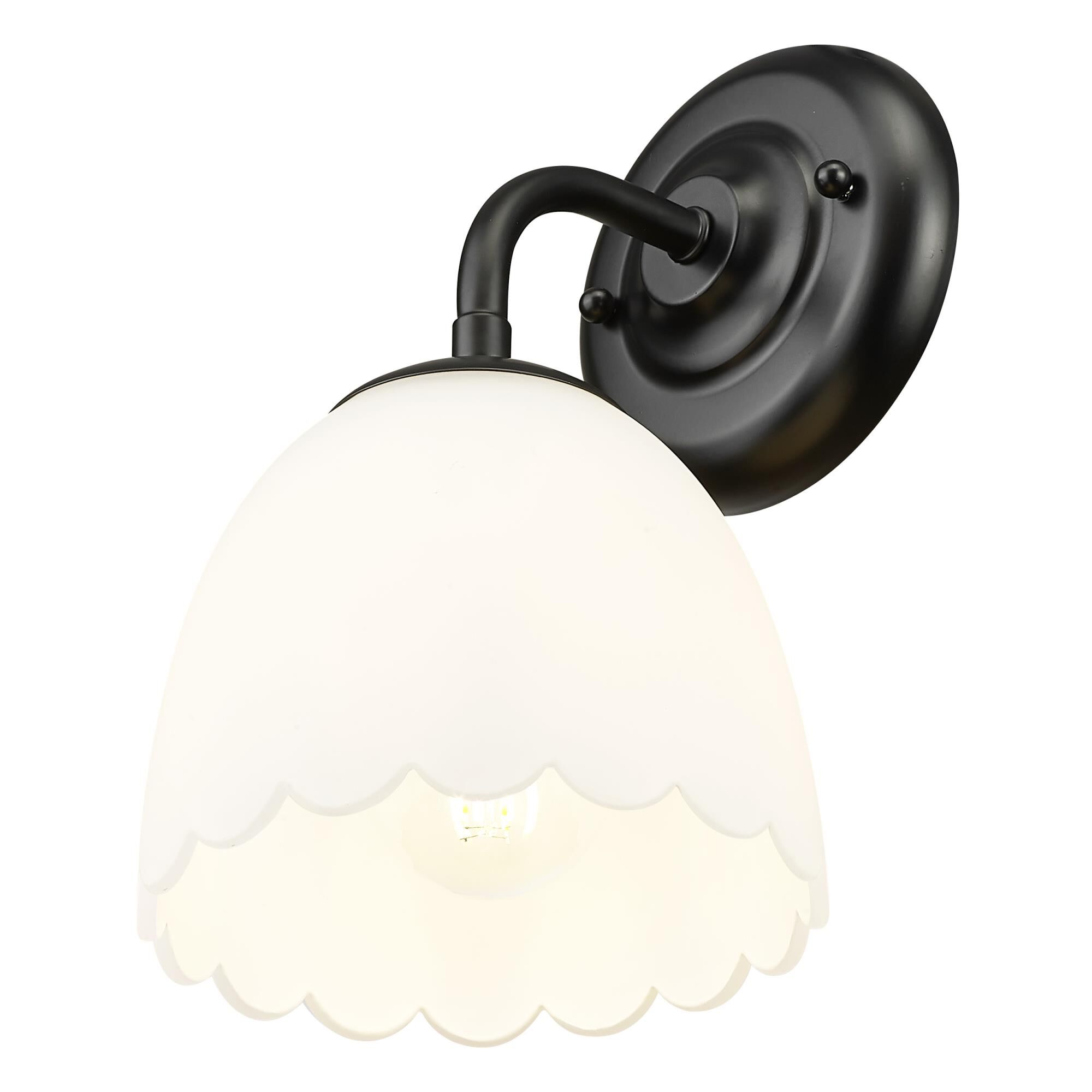 Shown in Matte Black finish and White shade