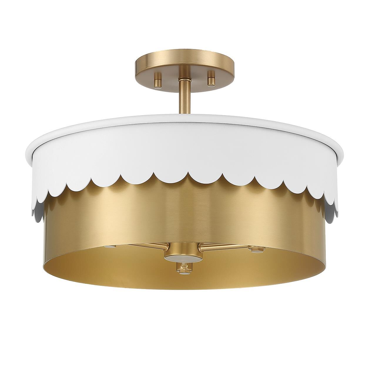 16 Inch 3 Light Semi Flush Mount by Meridian Lighting