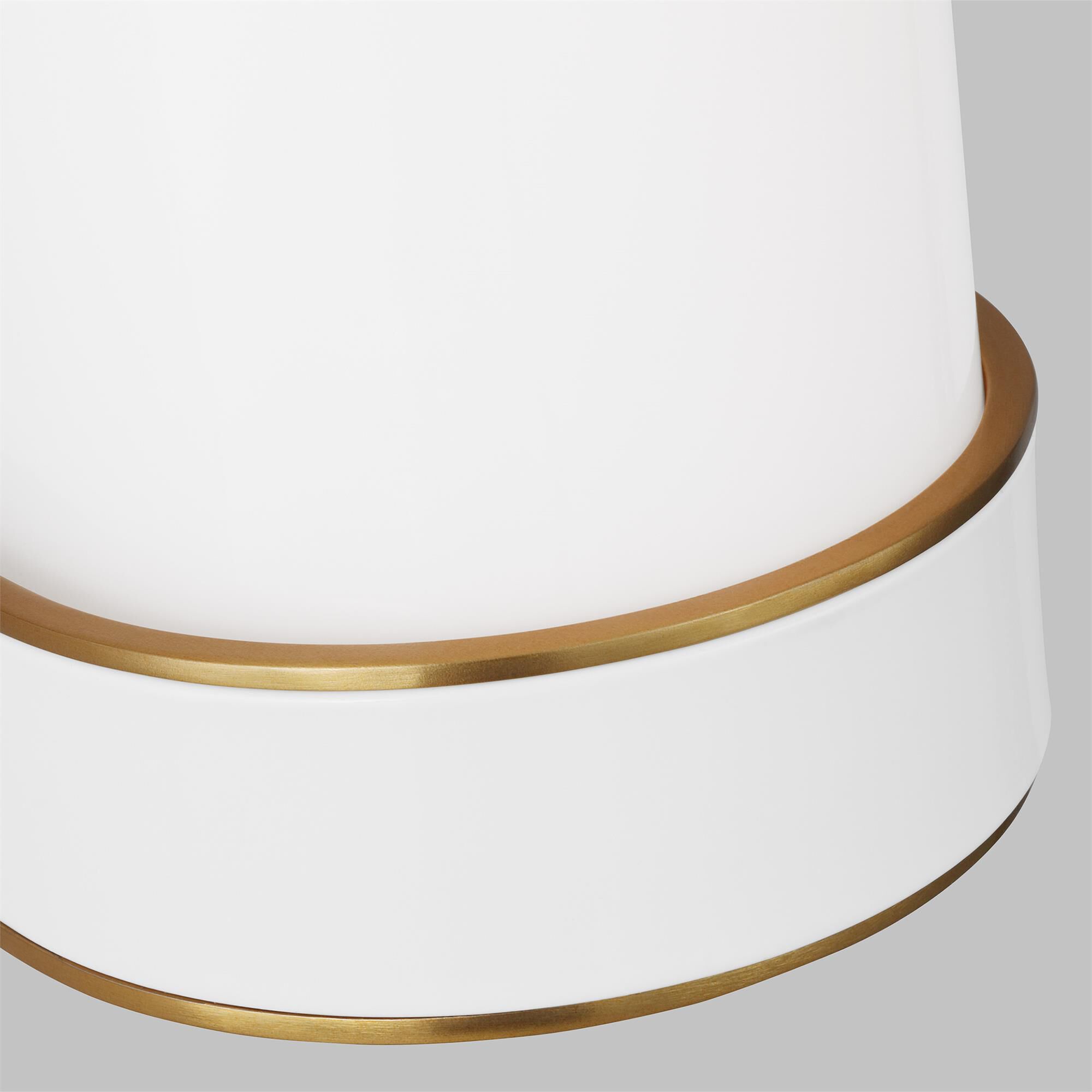 Shown in Burnished Brass finish and Milk White Glass shade