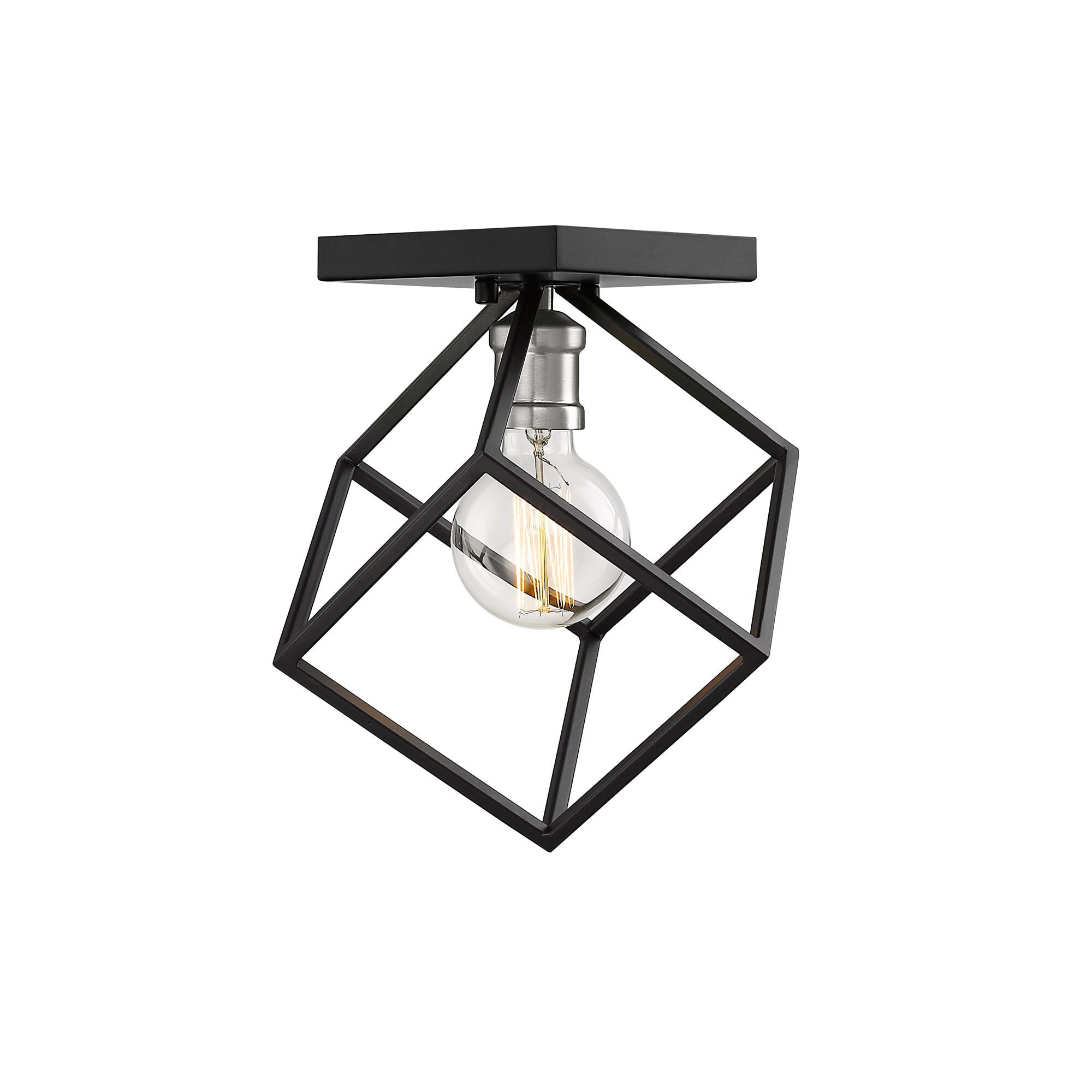 Shown in Matte Black + Brushed Nickel finish and --- glass and --- shade