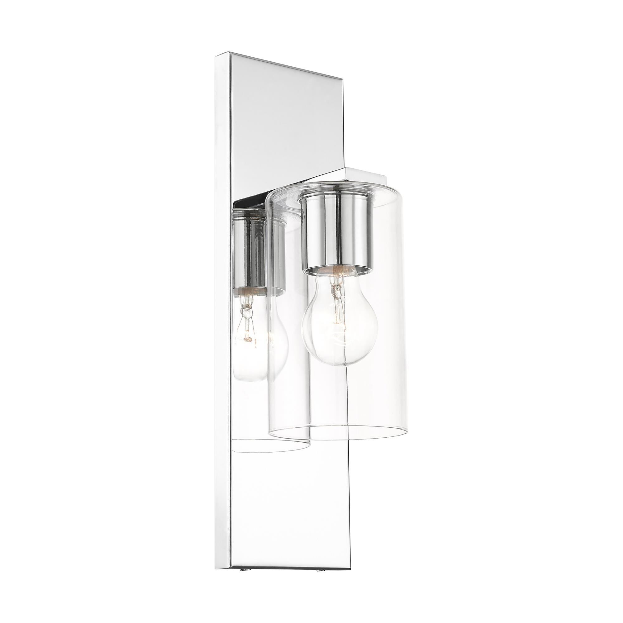 Shown in Polished Chrome finish and Clear glass and Clear Glass shade