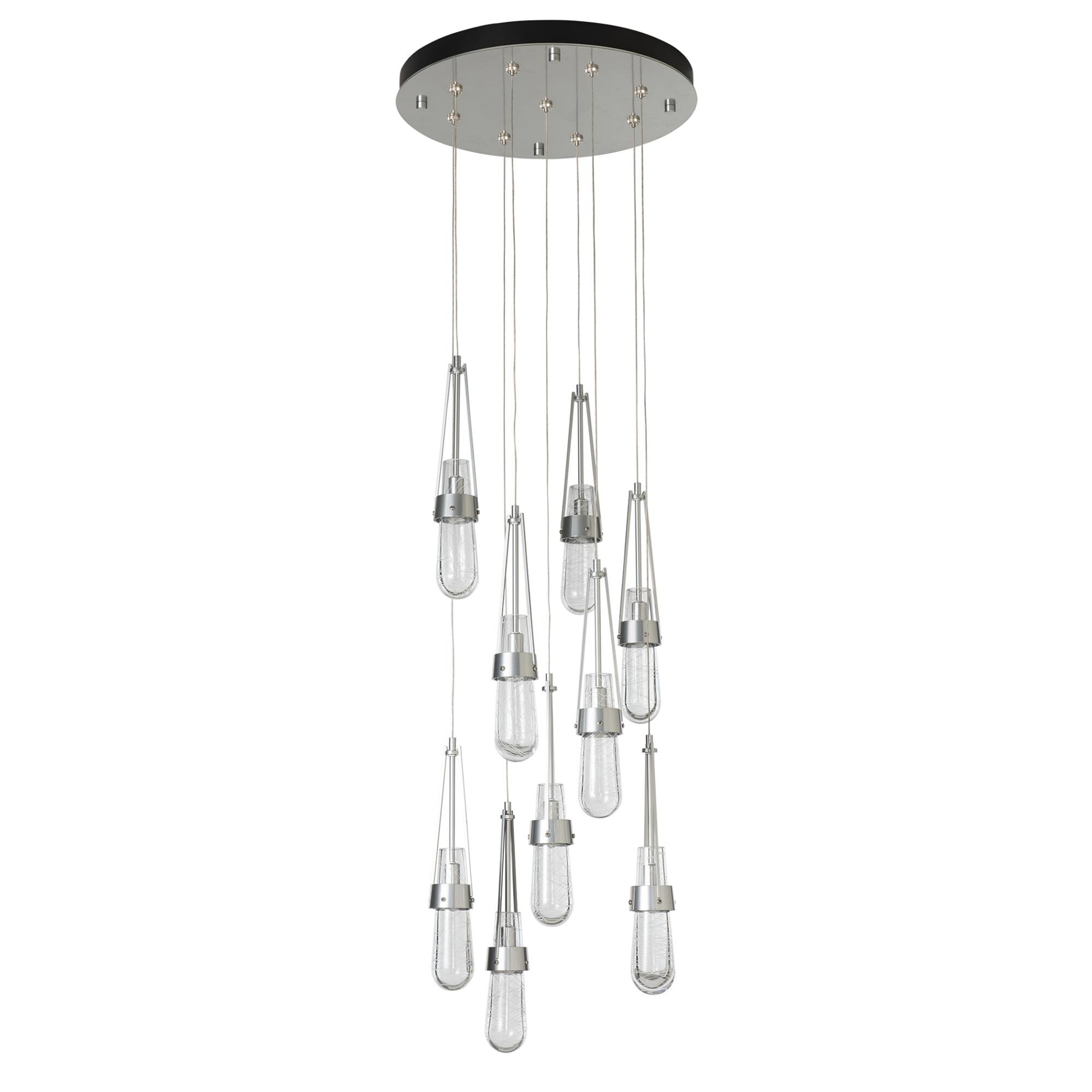 Shown in Sterling finish and Clear With White Threading glass