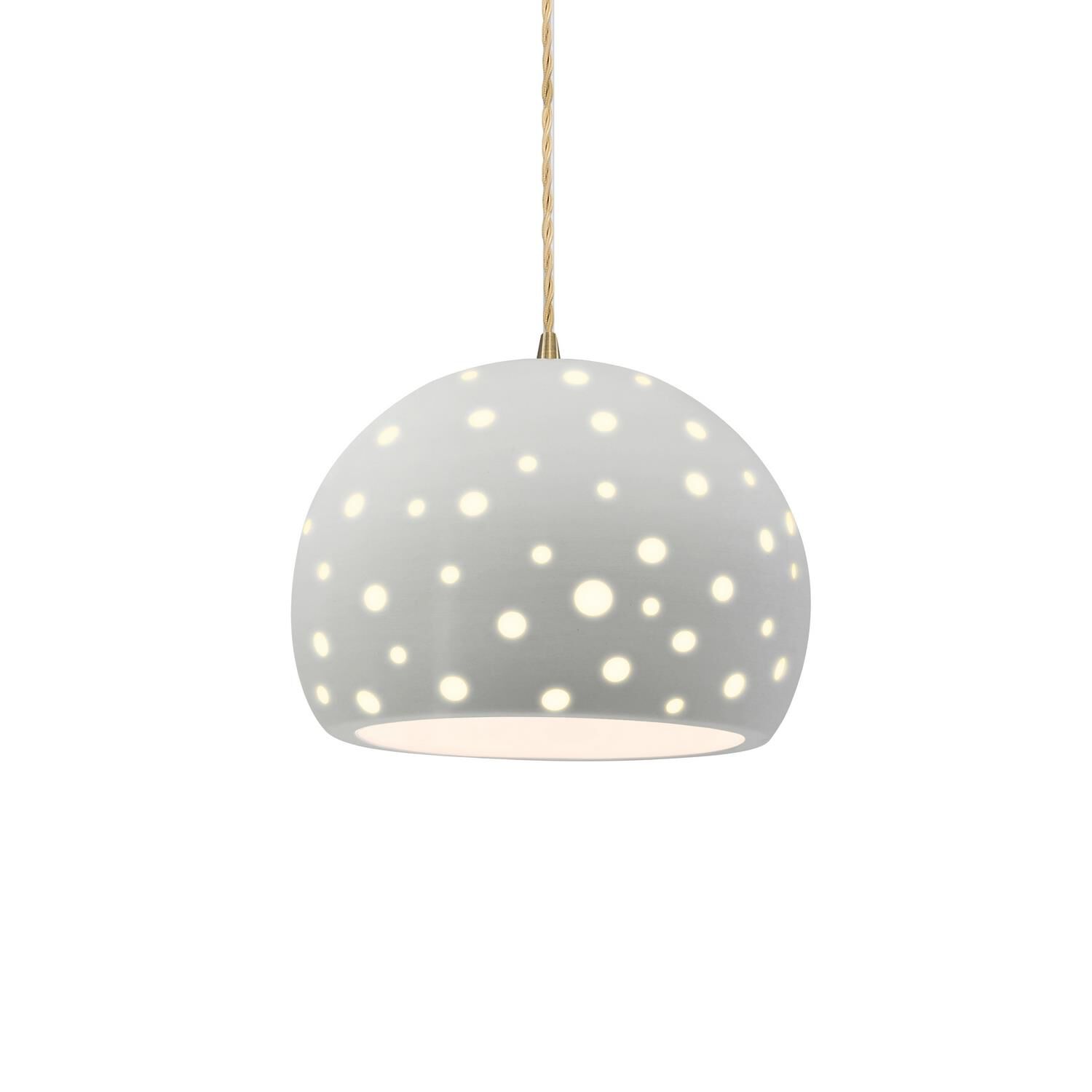 Perforated Globe 10 Inch Large Pendant by Justice Design Group