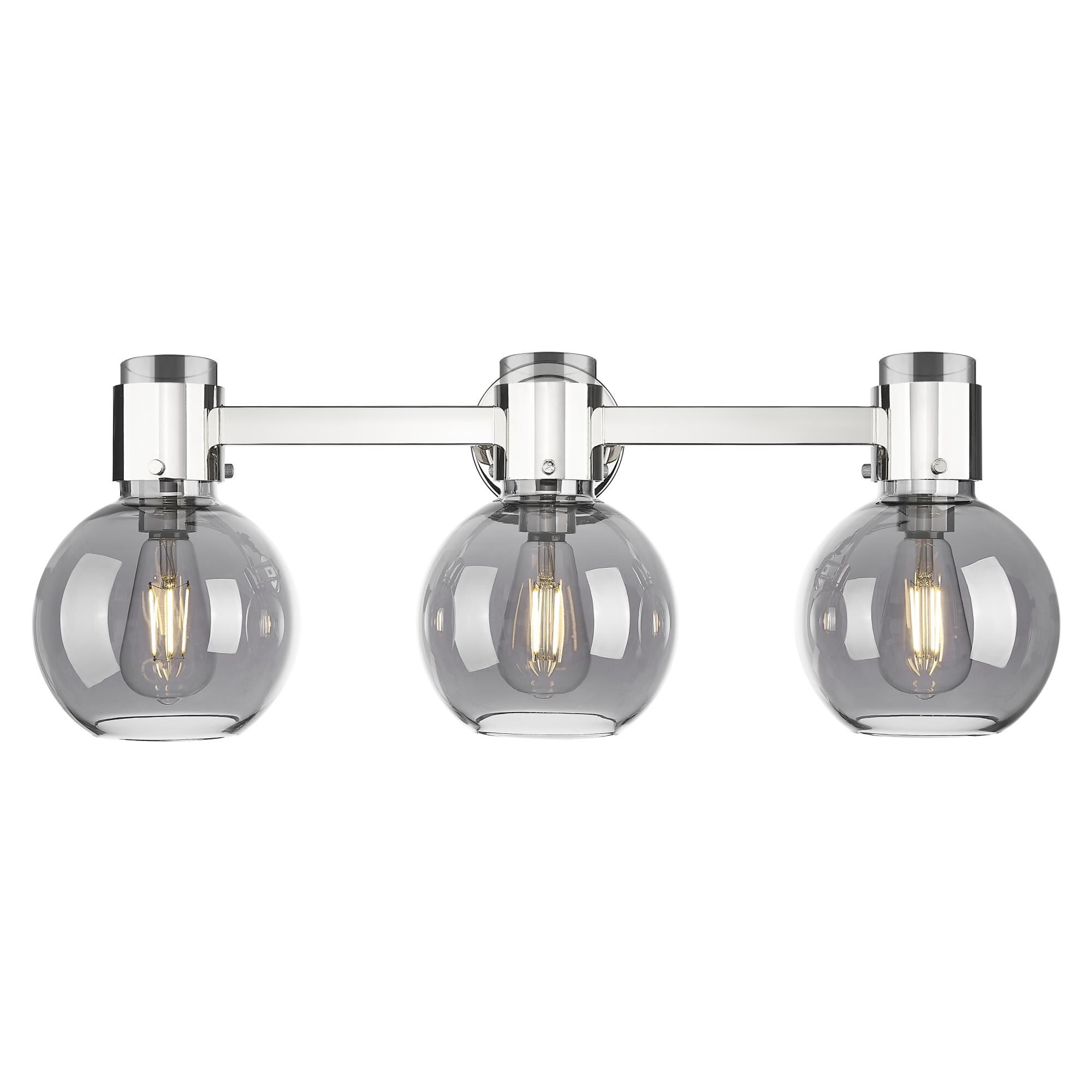 Shown in Polished Nickel finish and Light Smoke glass