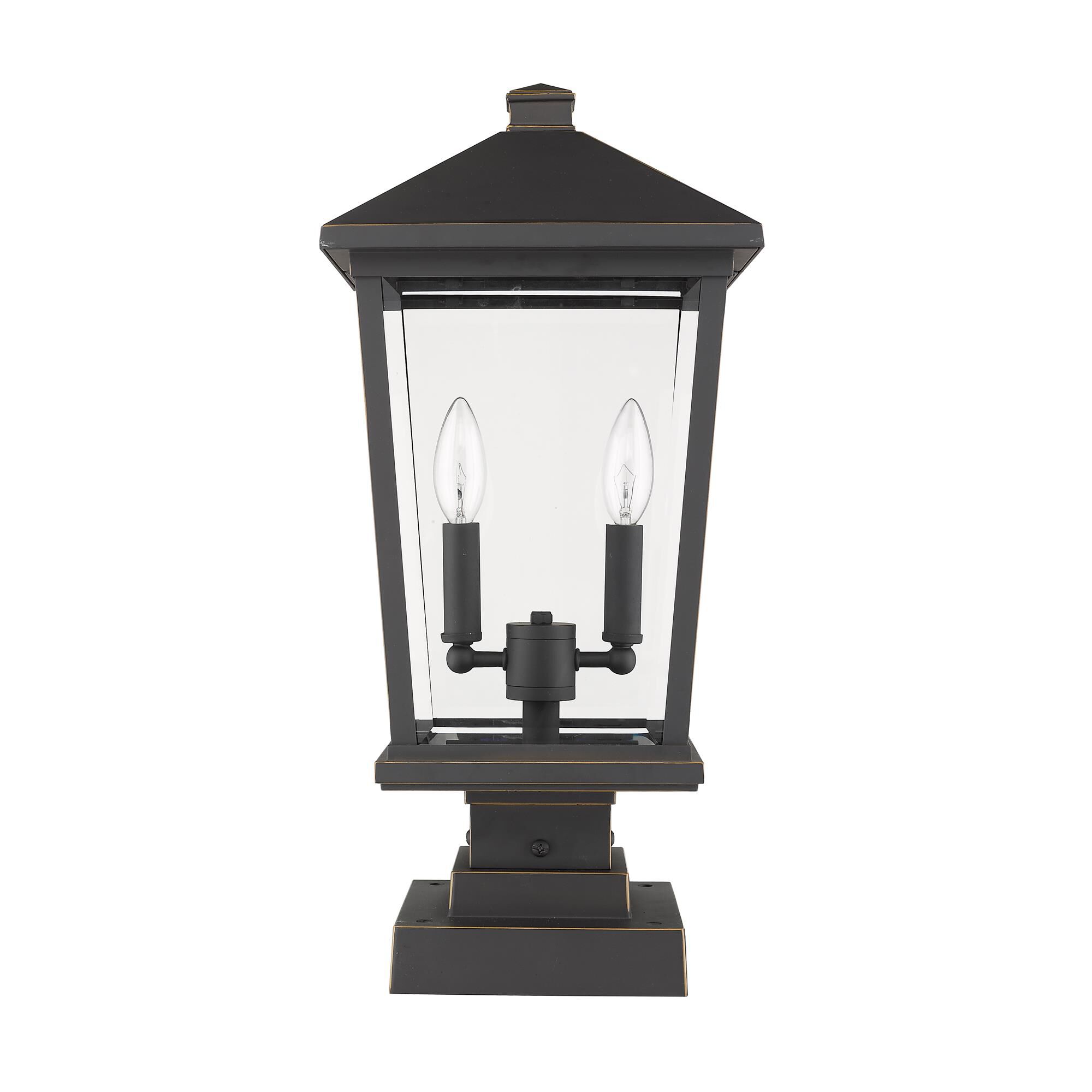 Shown in Oil Rubbed Bronze finish and Glass shade