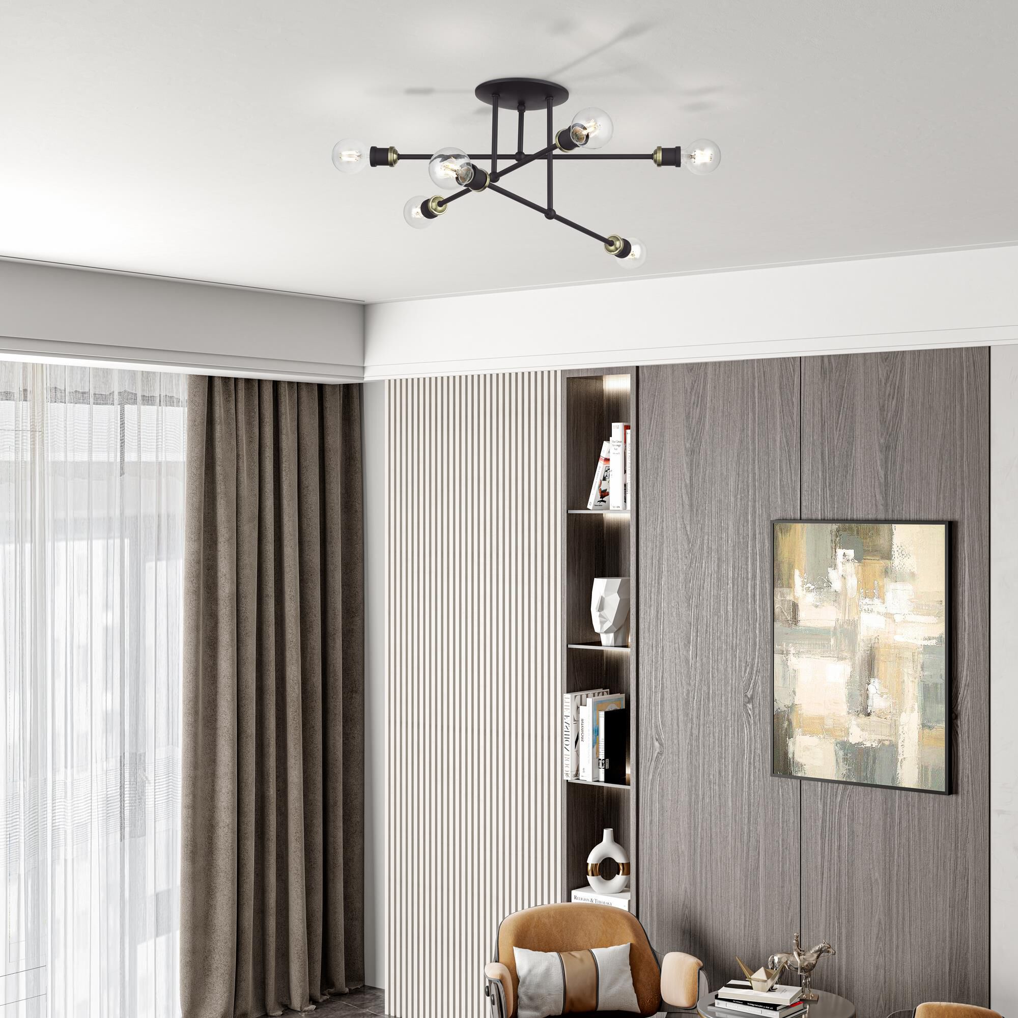 Delacroix 28 Inch Semi Flush Mount by Livex Lighting