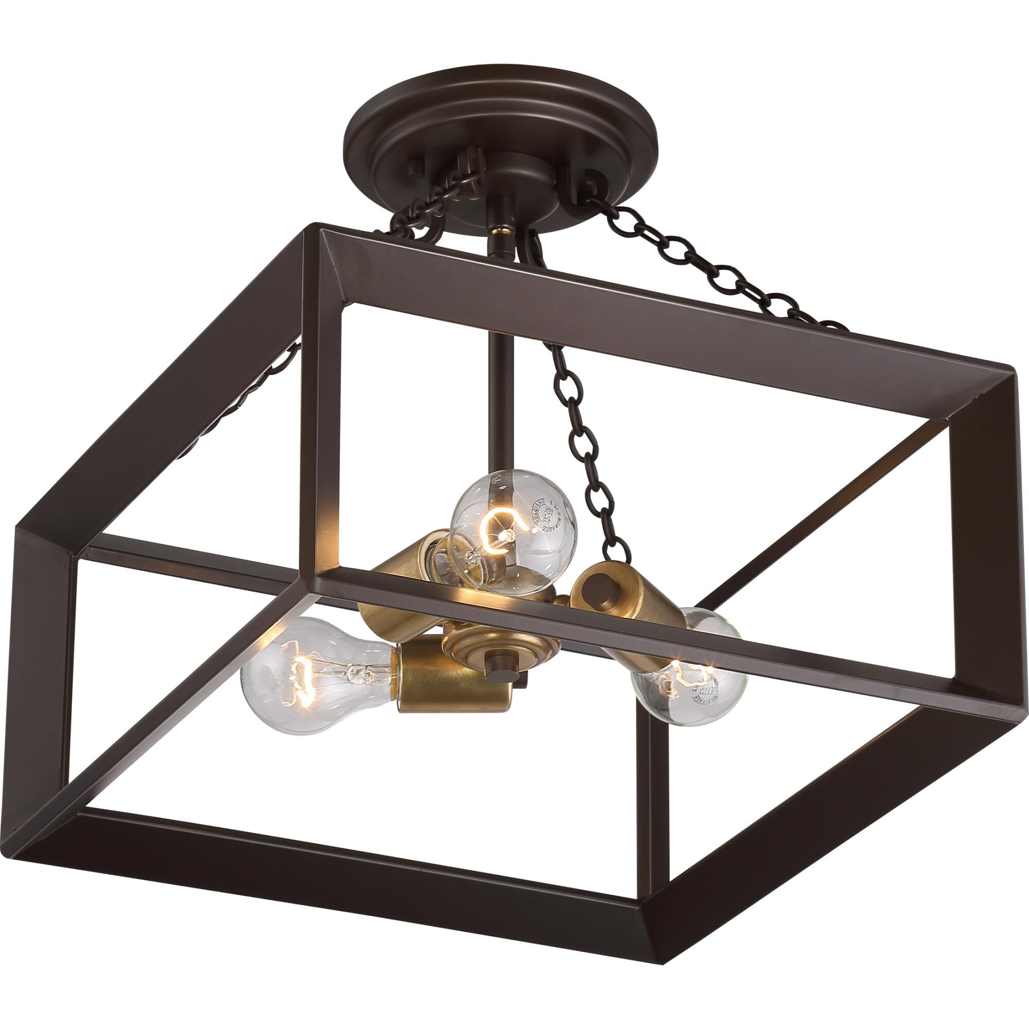 Brook Hall 14 Inch 3 Light Semi Flush Mount by Quoizel