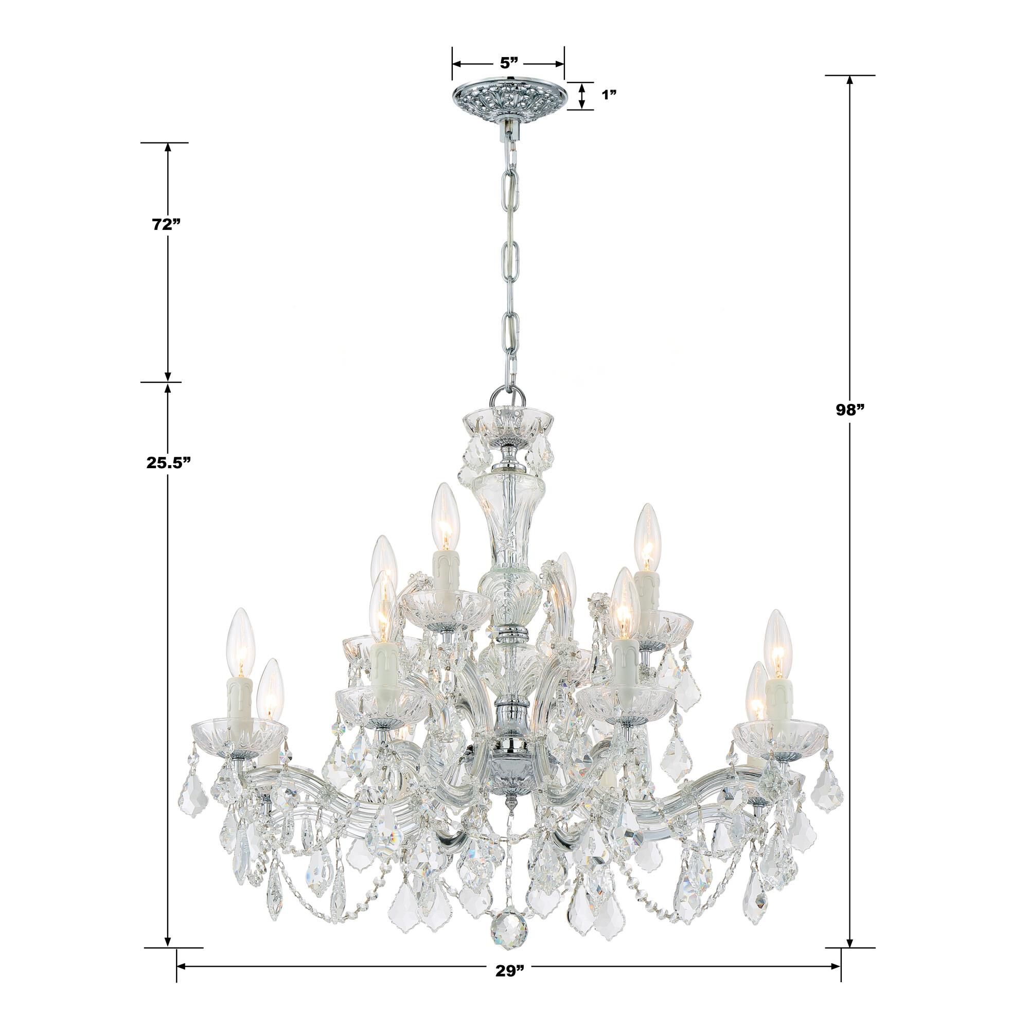 Shown in Polished Chrome finish and Hand Cut Crystal crystal