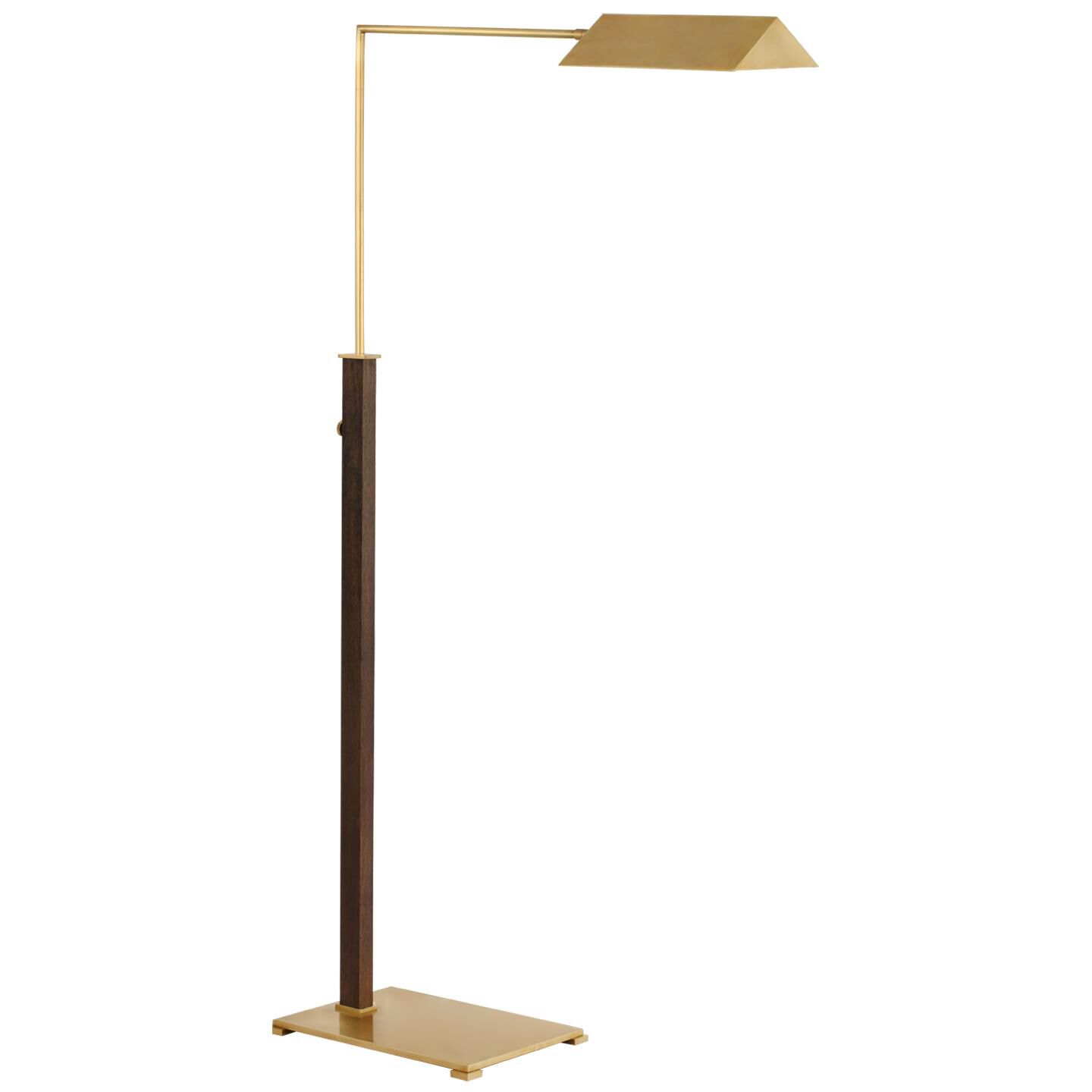 Shown in Antique Brass and Dark Walnut finish