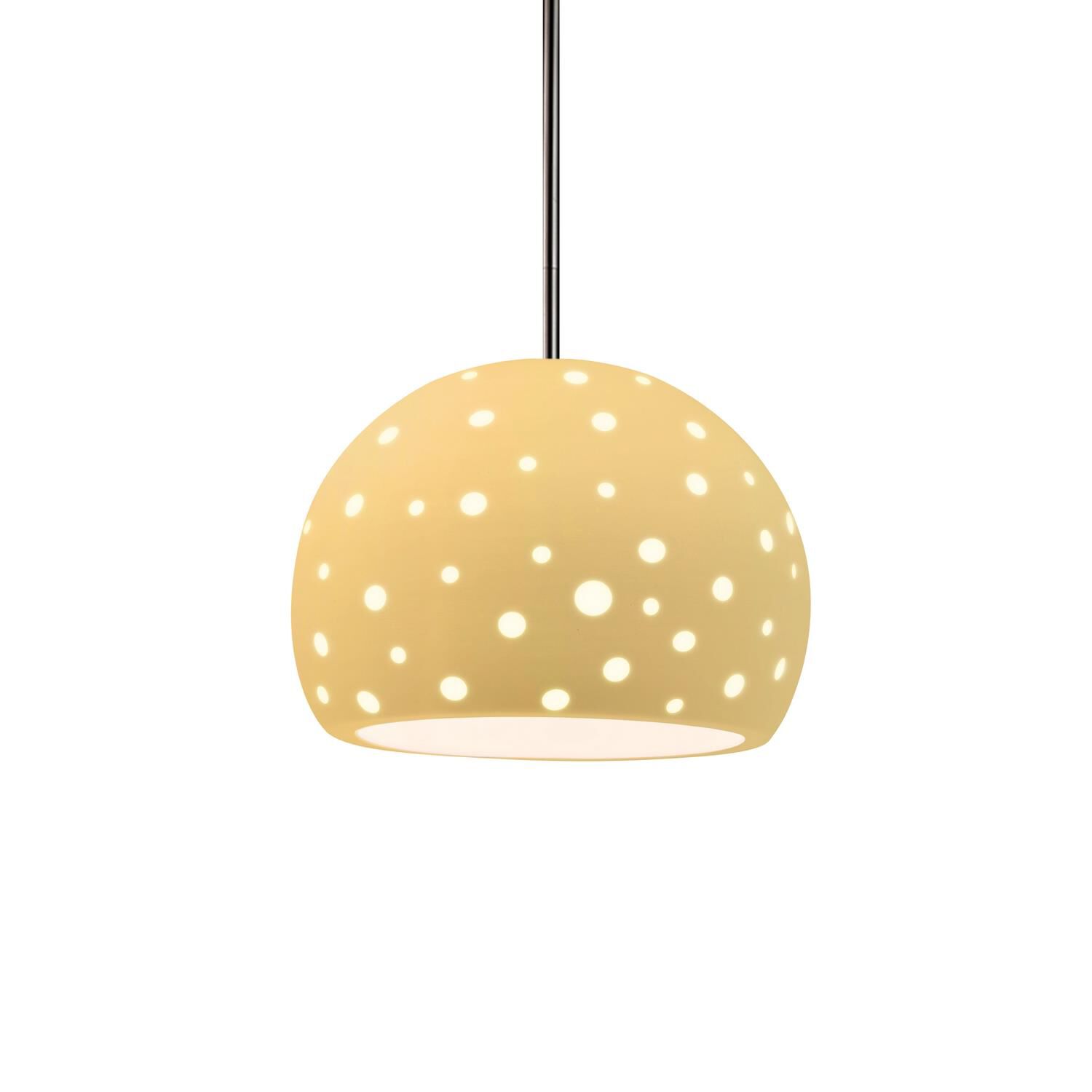 Shown in Brushed Nickel finish and Muted Yellow shade