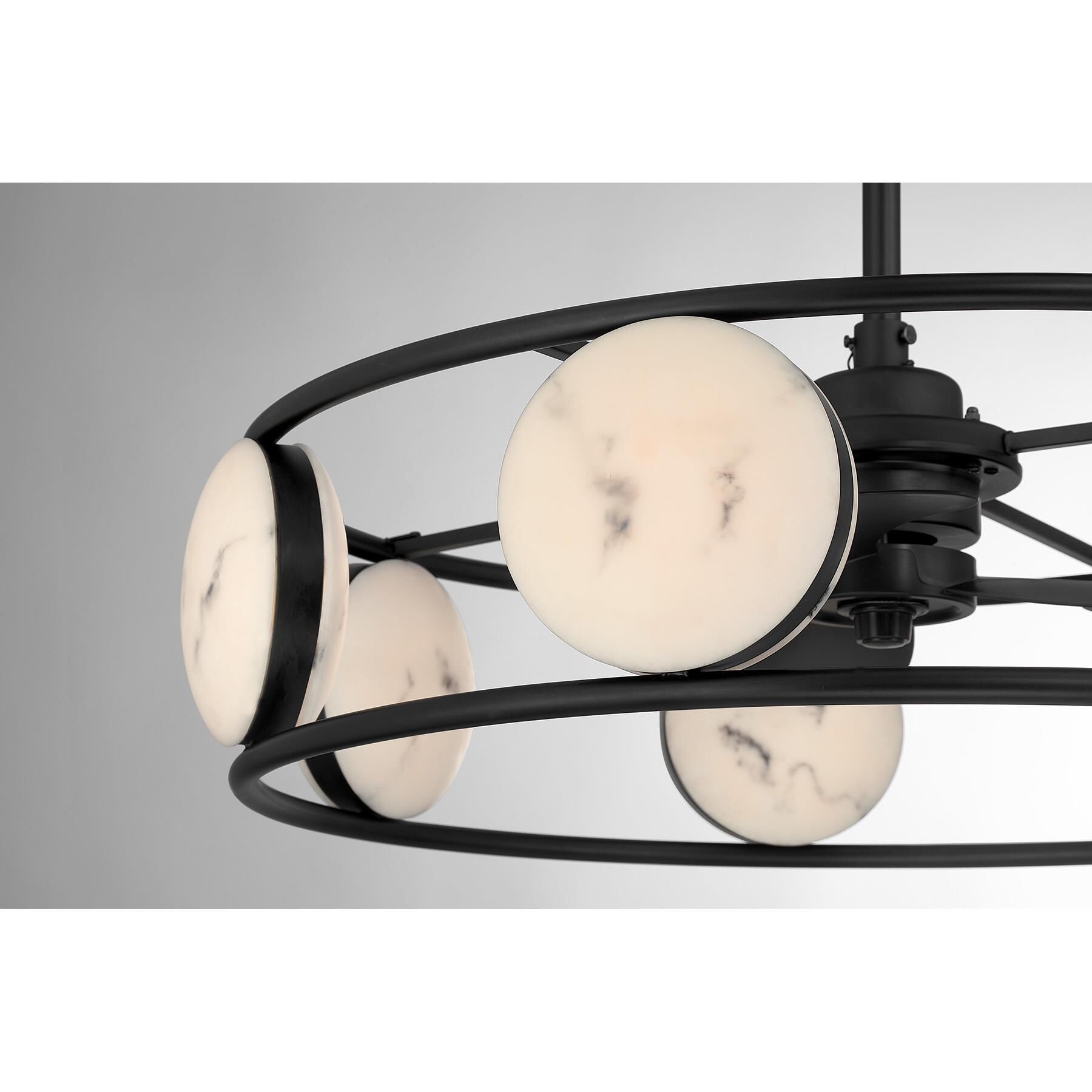 Shown in Matte Black finish and Faux Alabaster glass