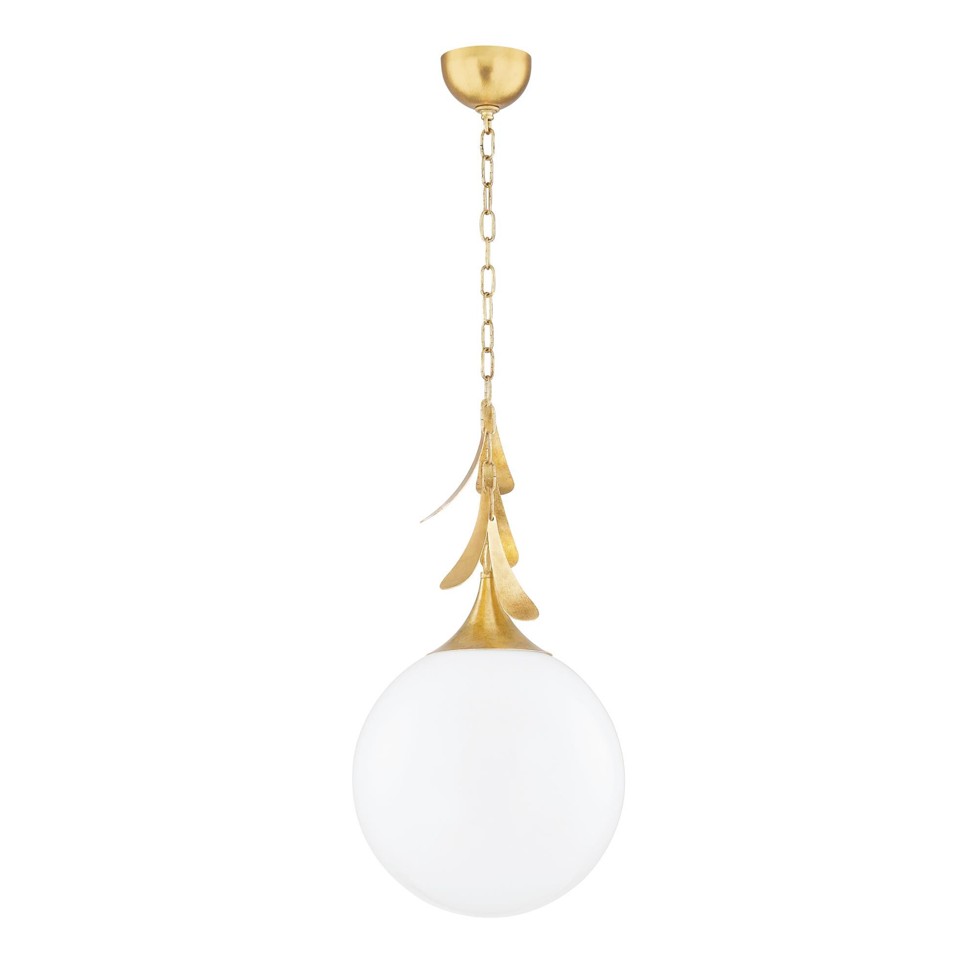 Shown in Vintage Gold Leaf finish and Opal Glossy glass