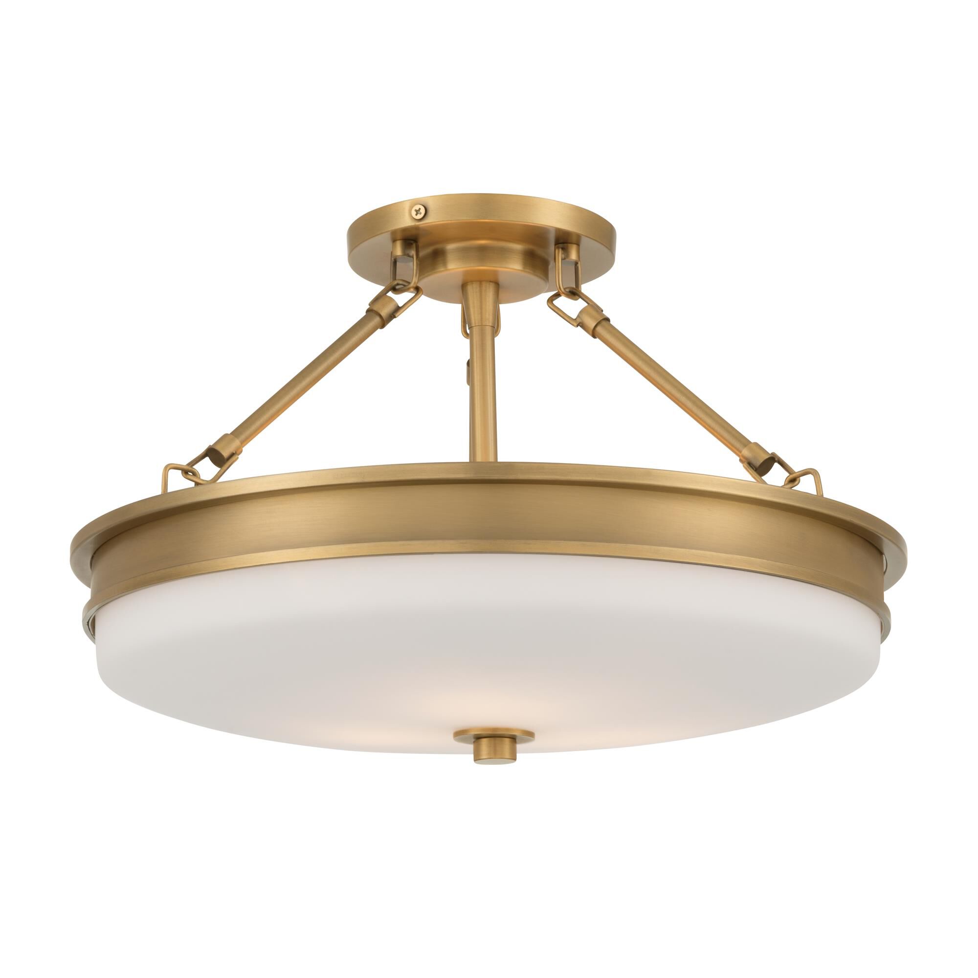 Shown in Legacy Brass finish and Etched Opal glass