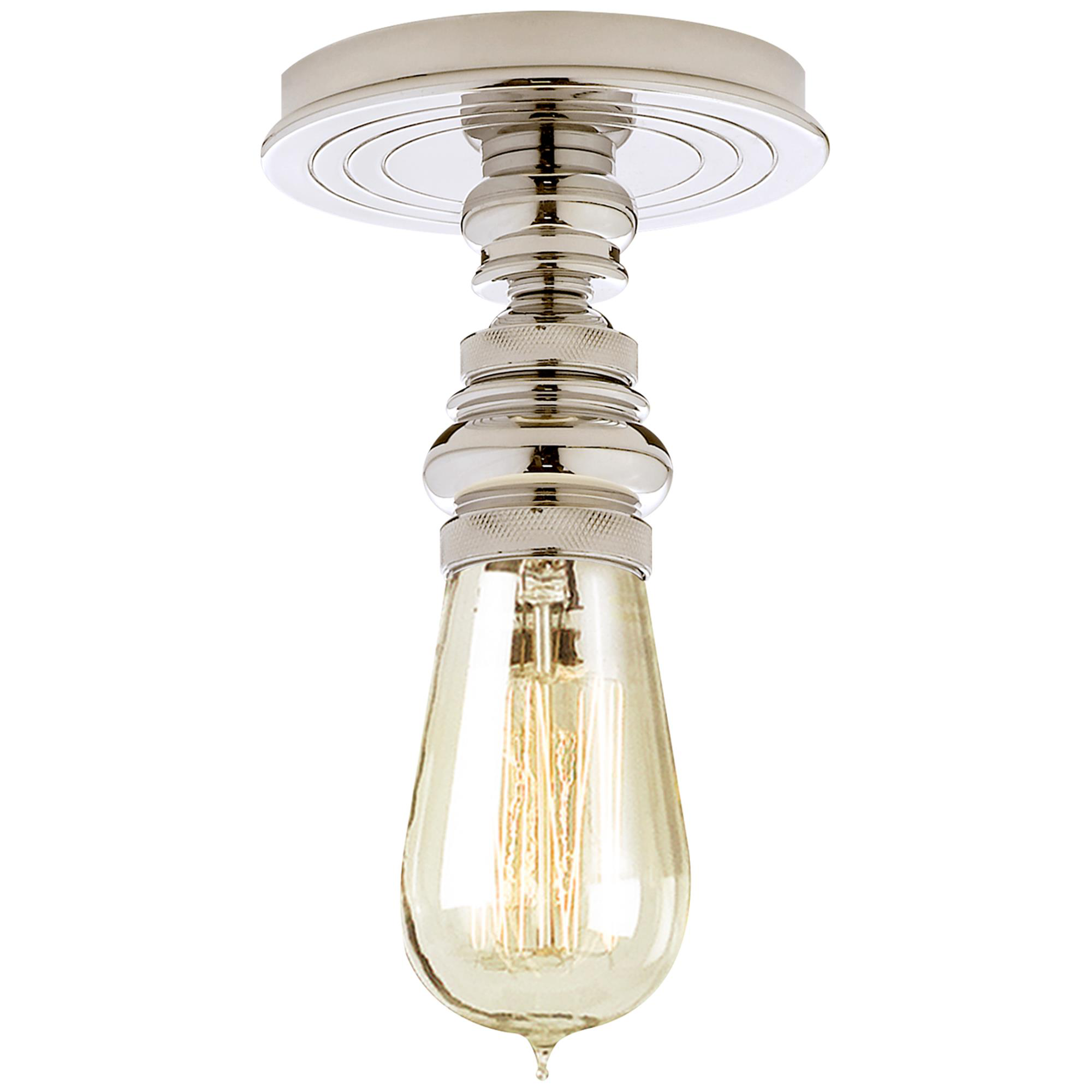 Shown in Polished Nickel finish and Without glass