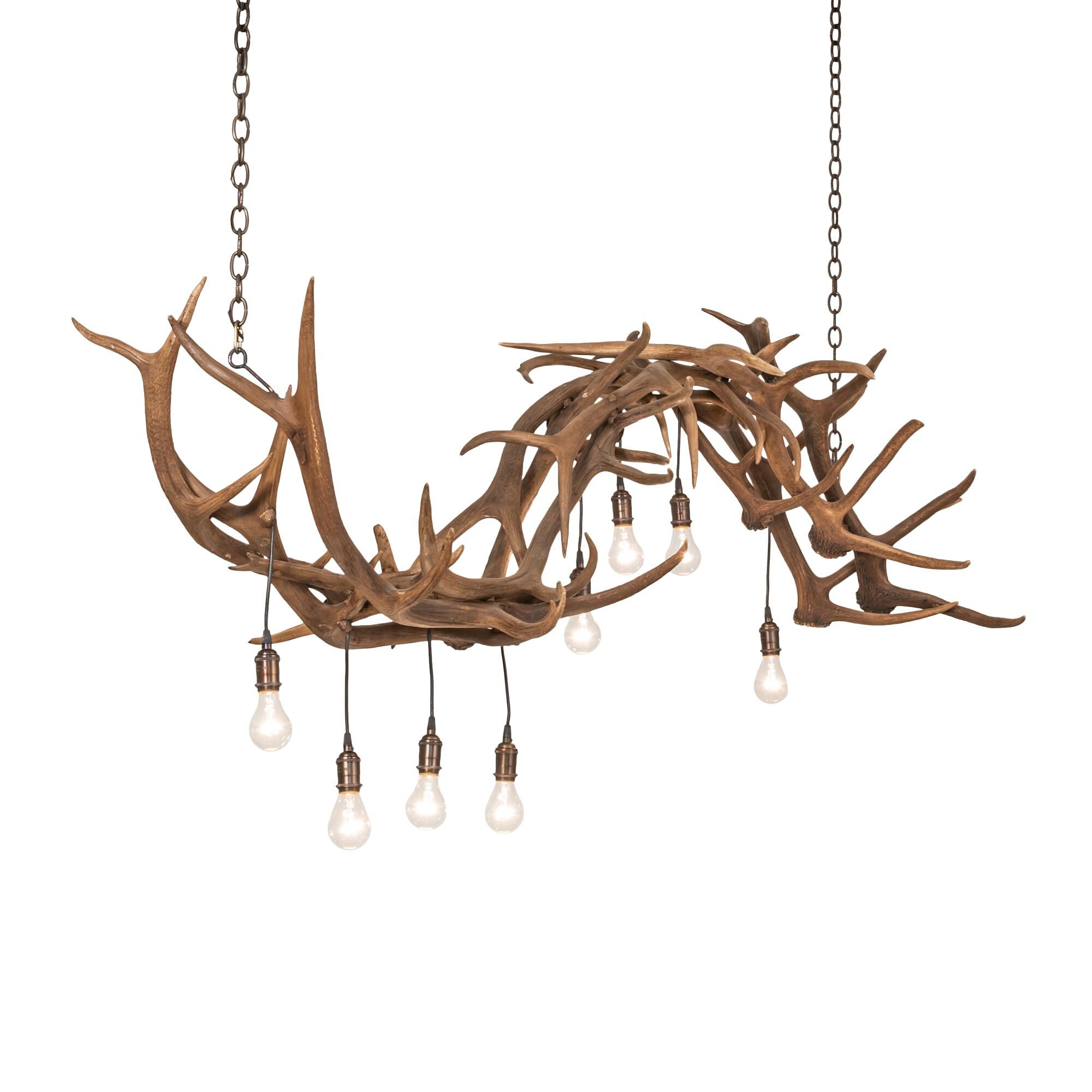 Antlers 74 Inch 8 Light Linear Suspension Light by Meyda Lighting