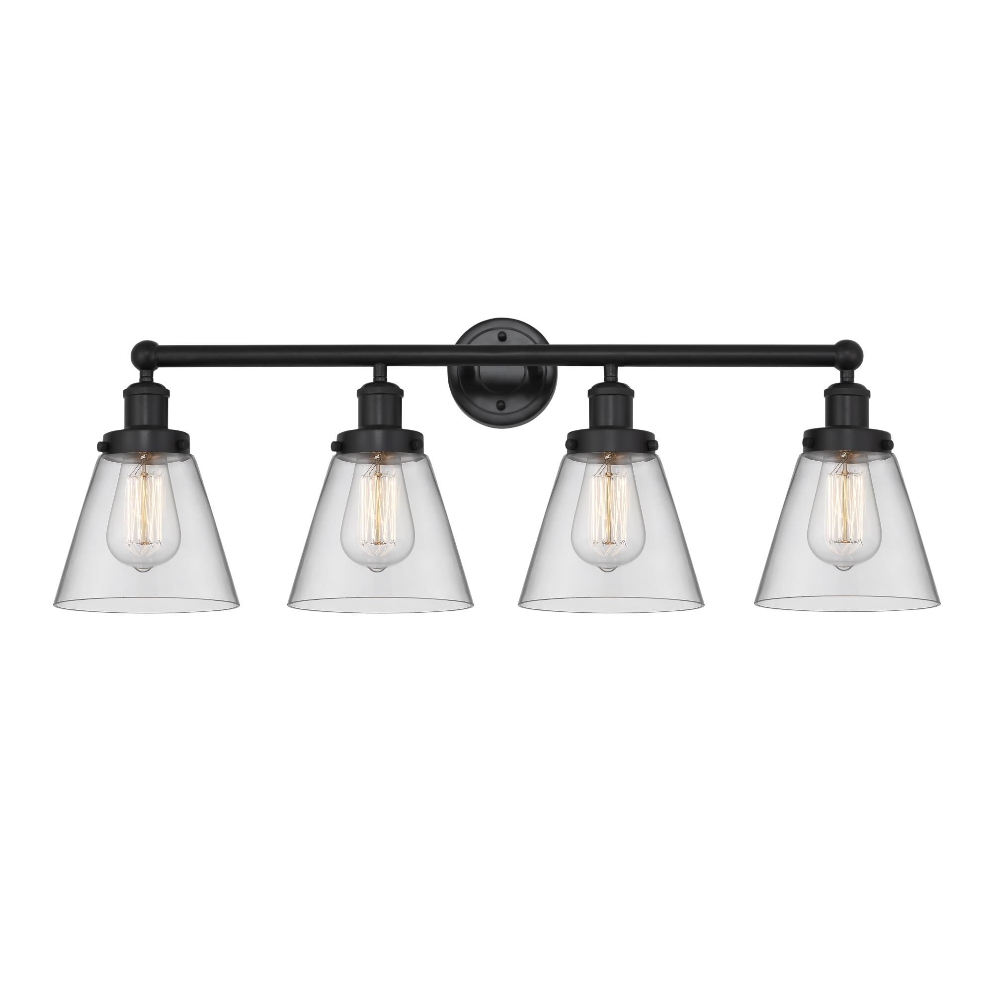 Shown in Matte Black, Clear finish and Clear glass and Clear Glass shade