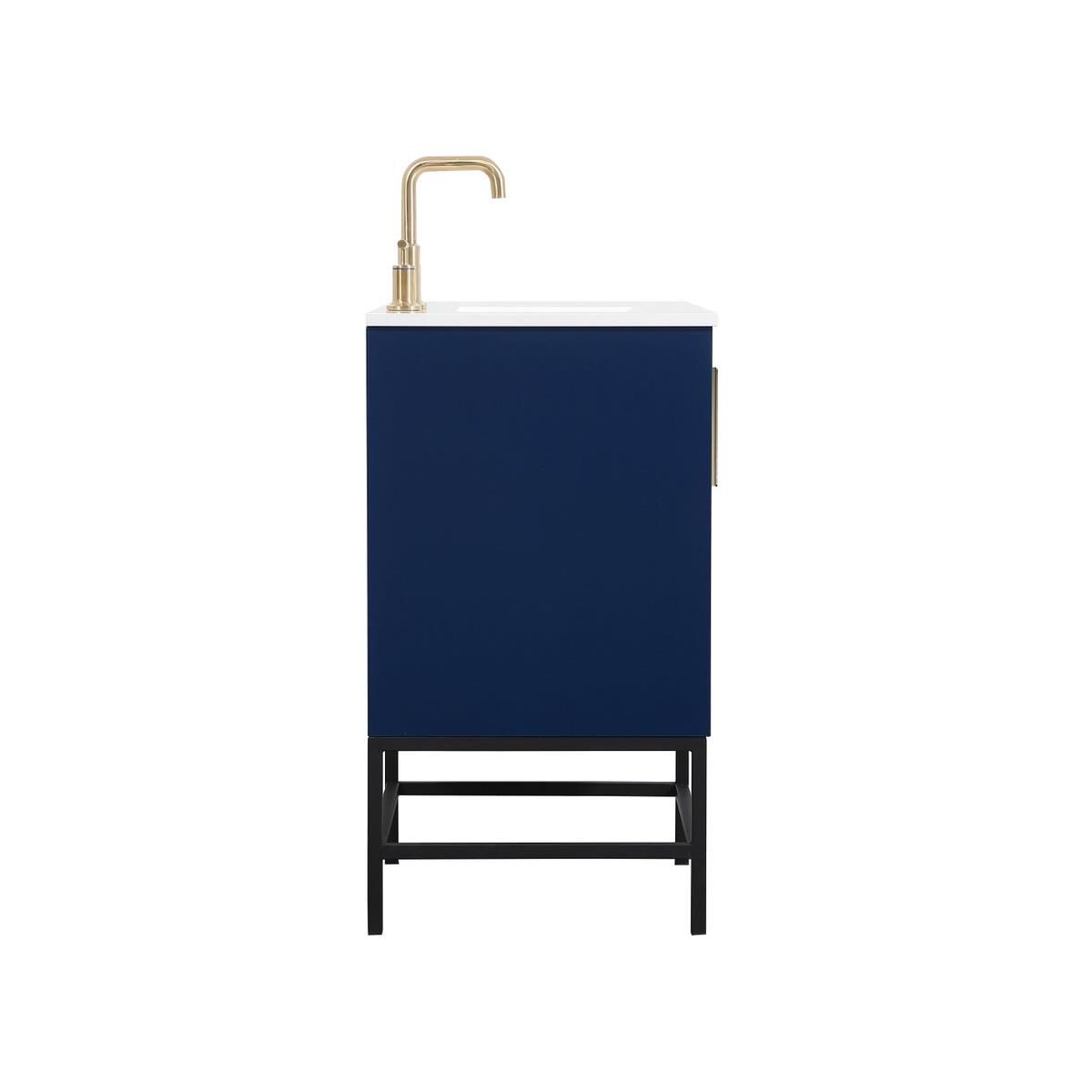 Shown in Blue finish and Without Backsplash accent