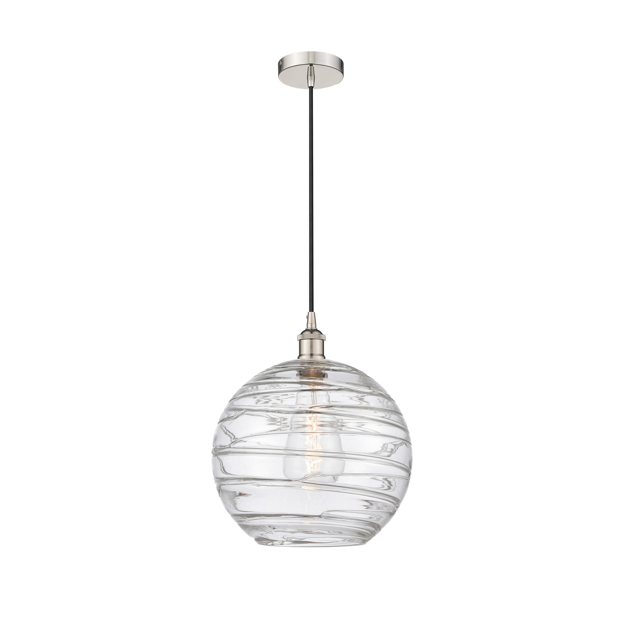 Shown in Polished Nickel finish and Clear Athens Deco Swirl 8