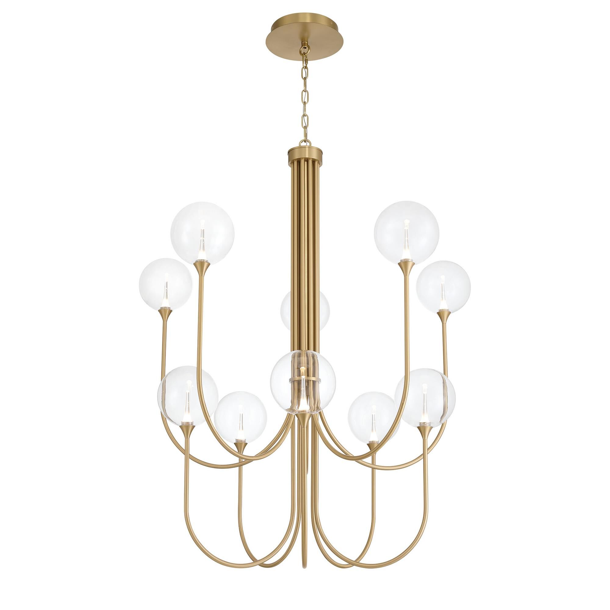 Shown in Gold finish and Clear glass