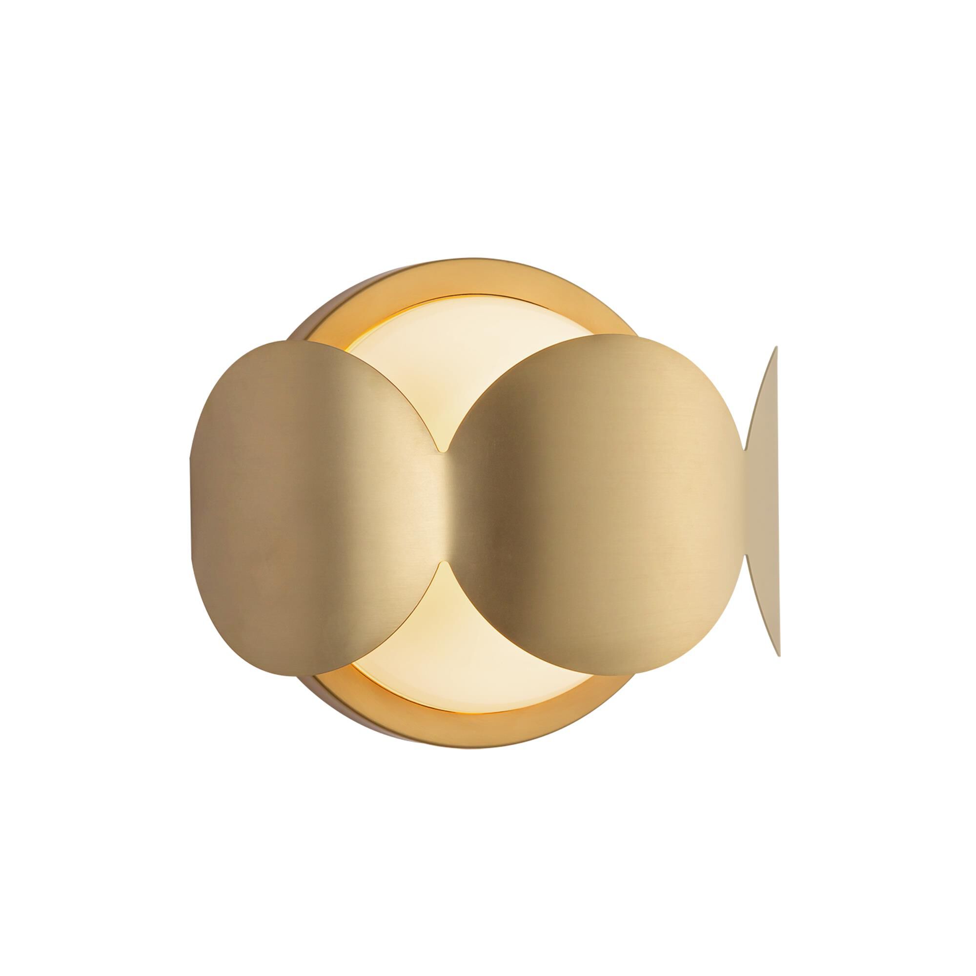 Shown in Brushed Gold finish and Opal glass