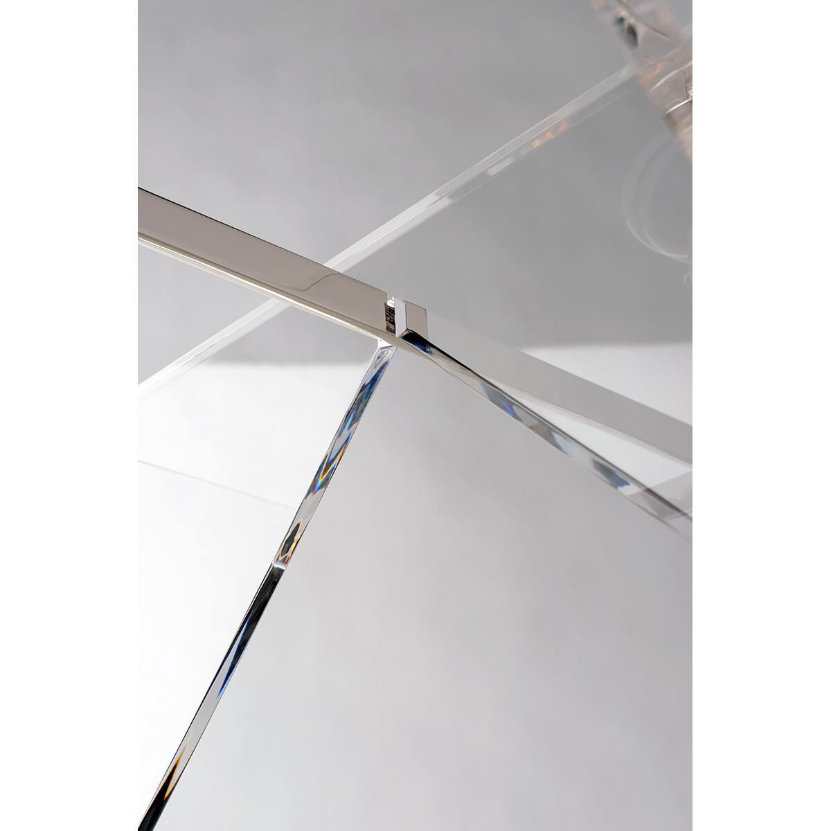 Shown in Polished Nickel finish and Clear Acrylic glass