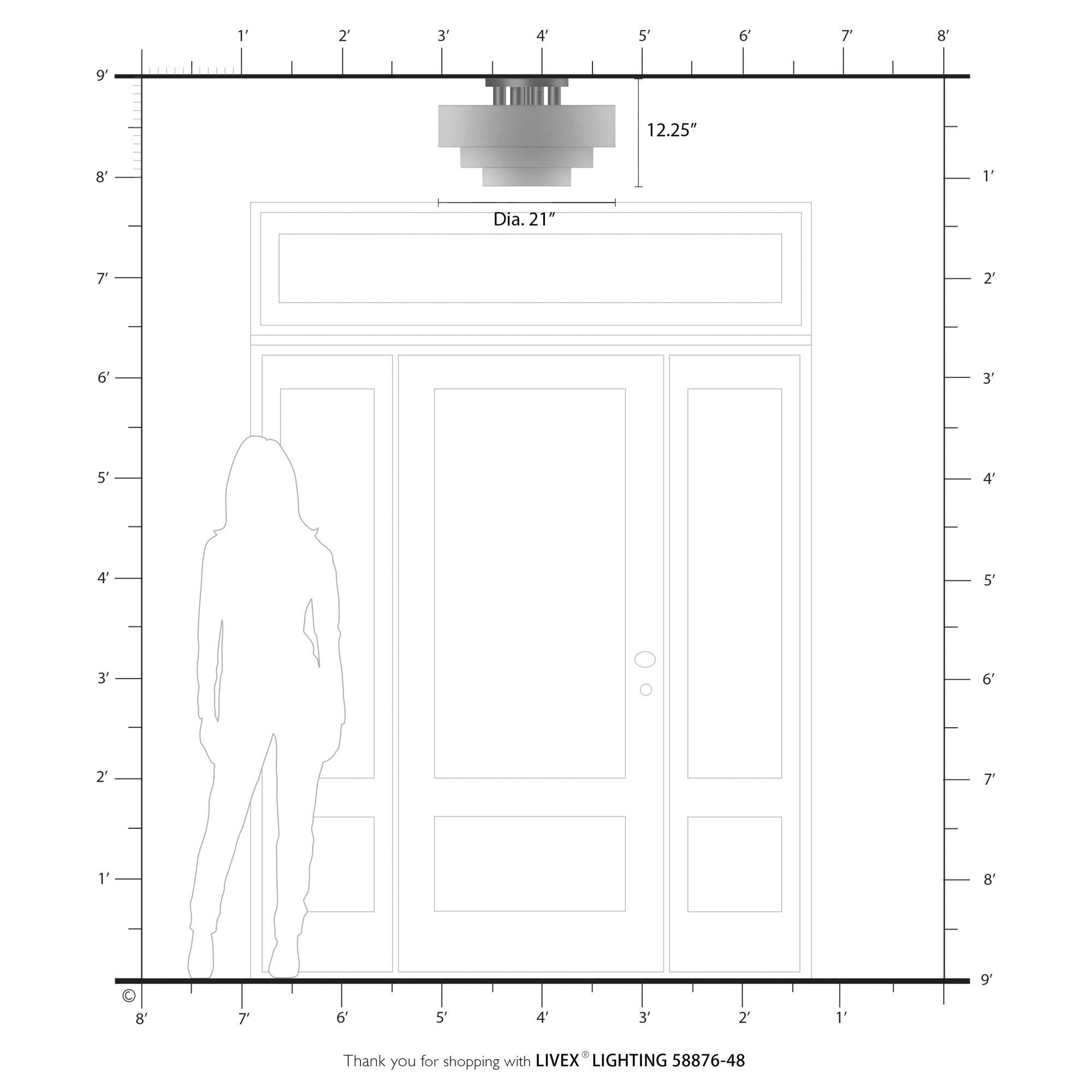 Bellingham 21 Inch Semi Flush Mount by Livex Lighting