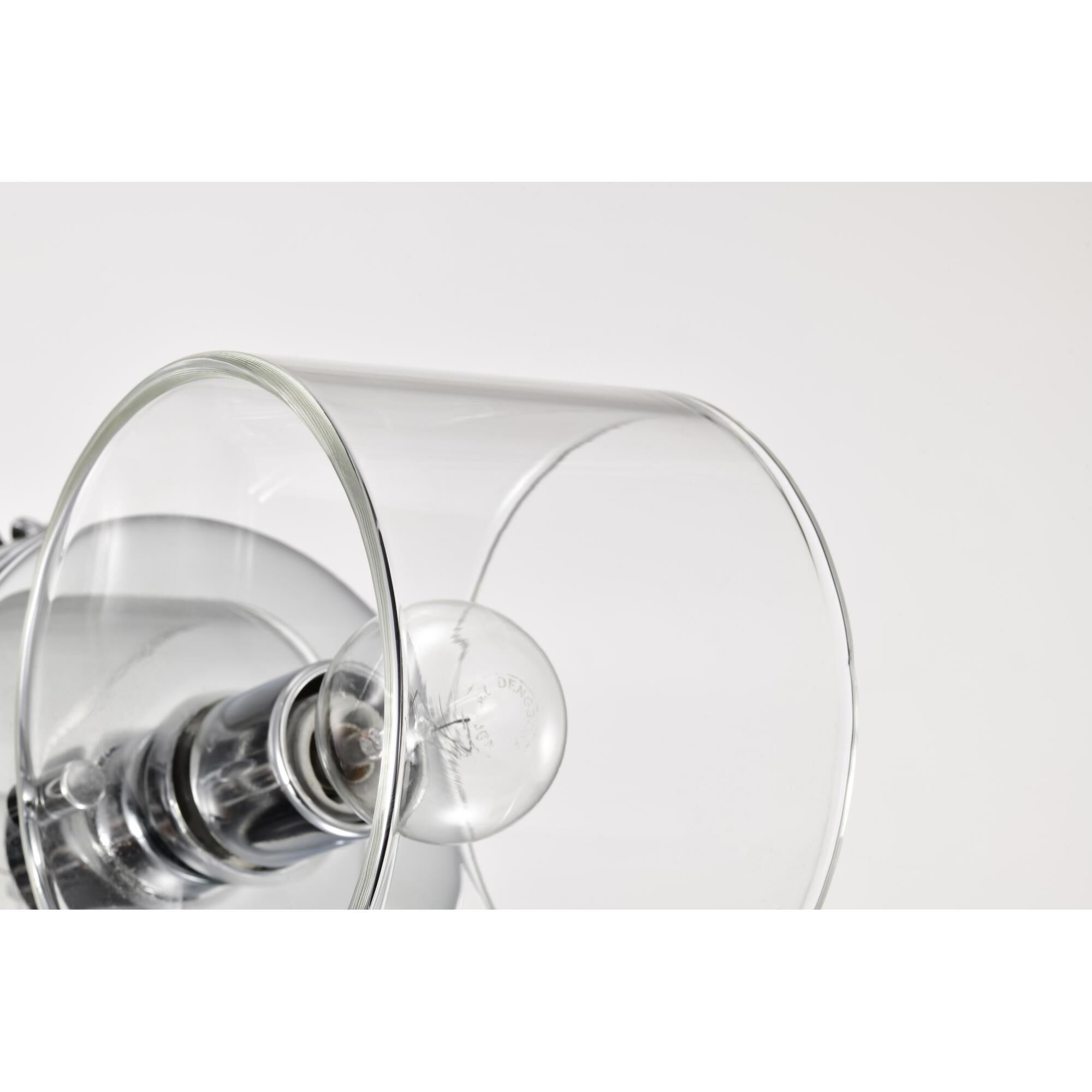 Shown in Polished Nickel finish and Clear glass