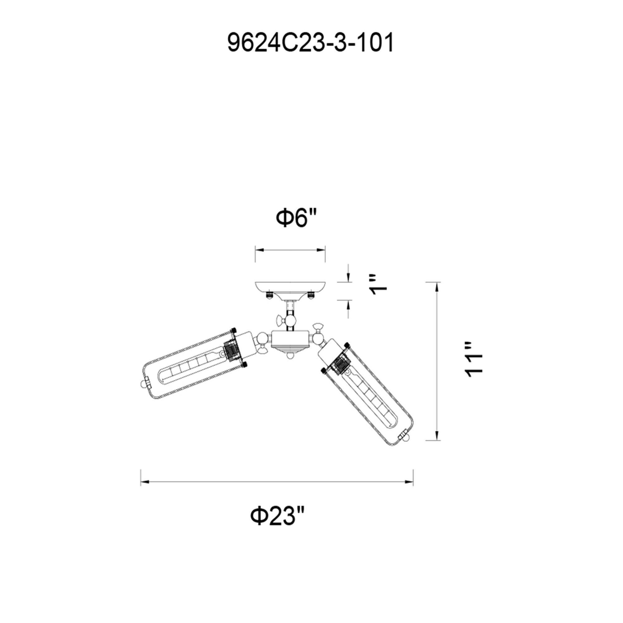 Benji 23 Inch 3 Light Flush Mount by CWI Lighting