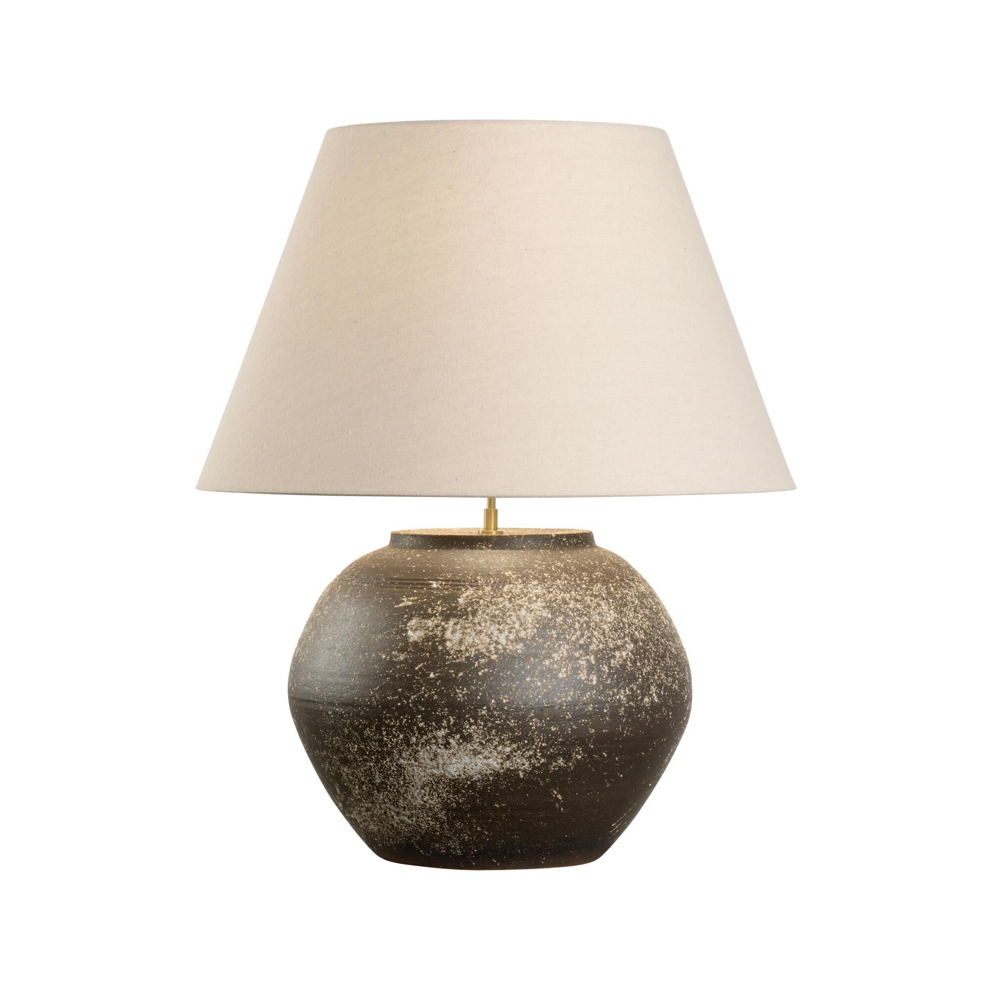 Shown in Brown finish and Linen shade